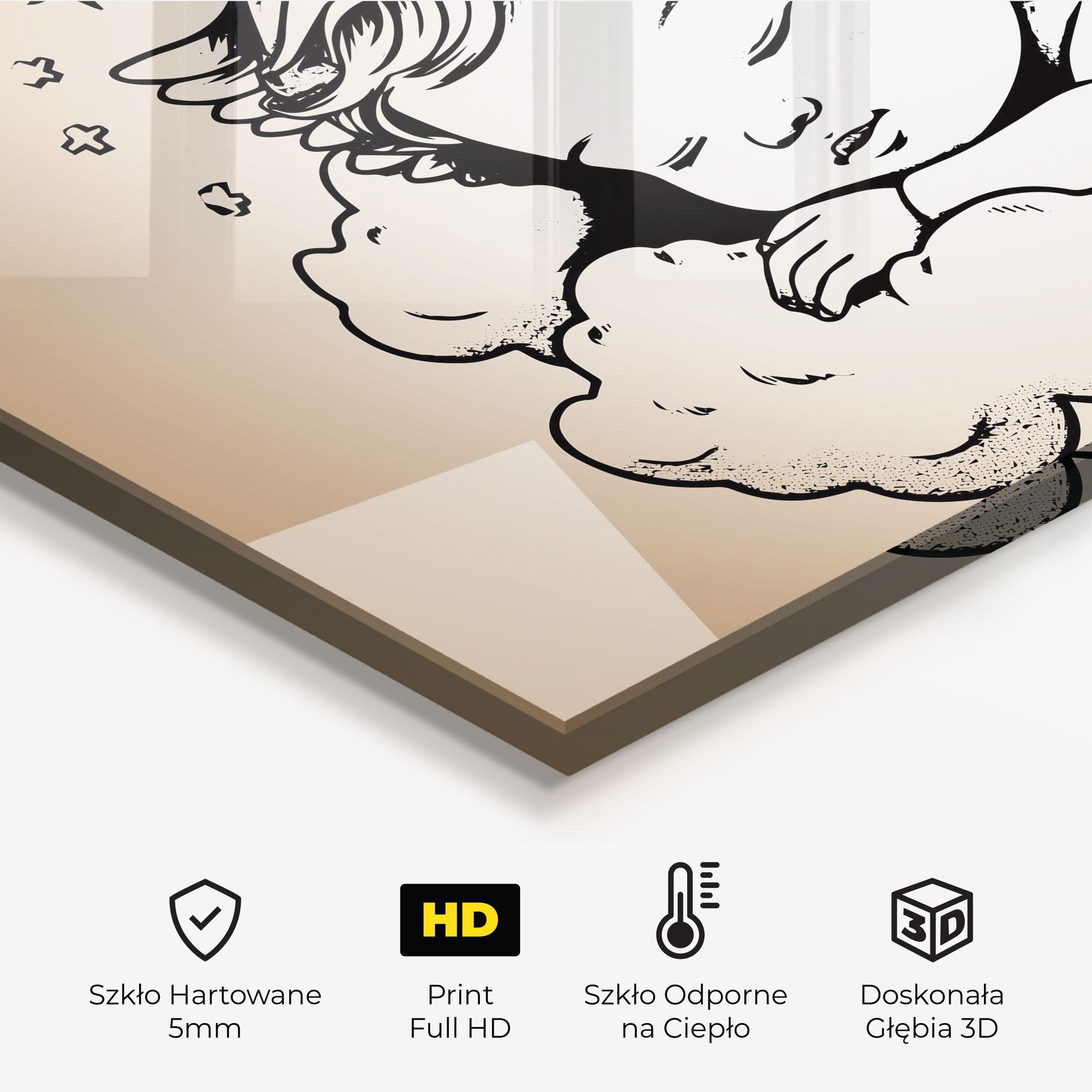Panel Szklany do Kuchni Sleepy Angel mockup 2