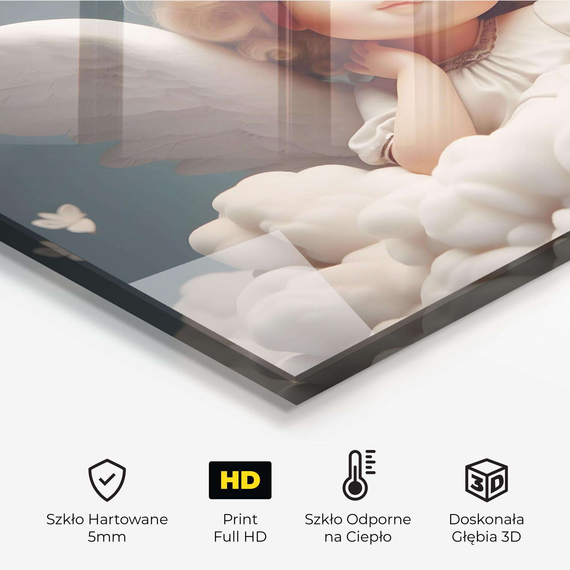 Panel Szklany do Kuchni Statue Baby Angel mockup 2