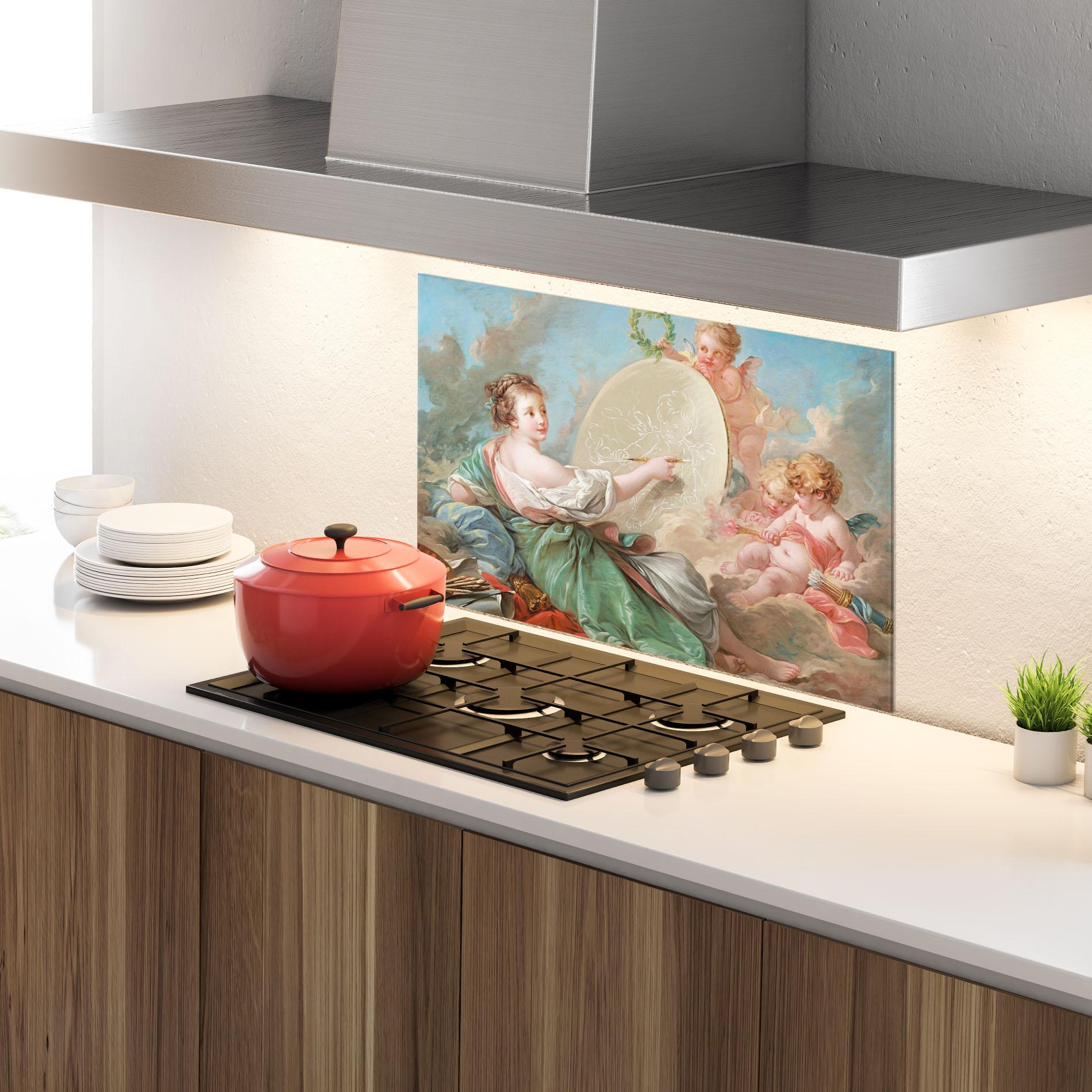 Panel Szklany do Kuchni Painting Cute Angels mockup 4