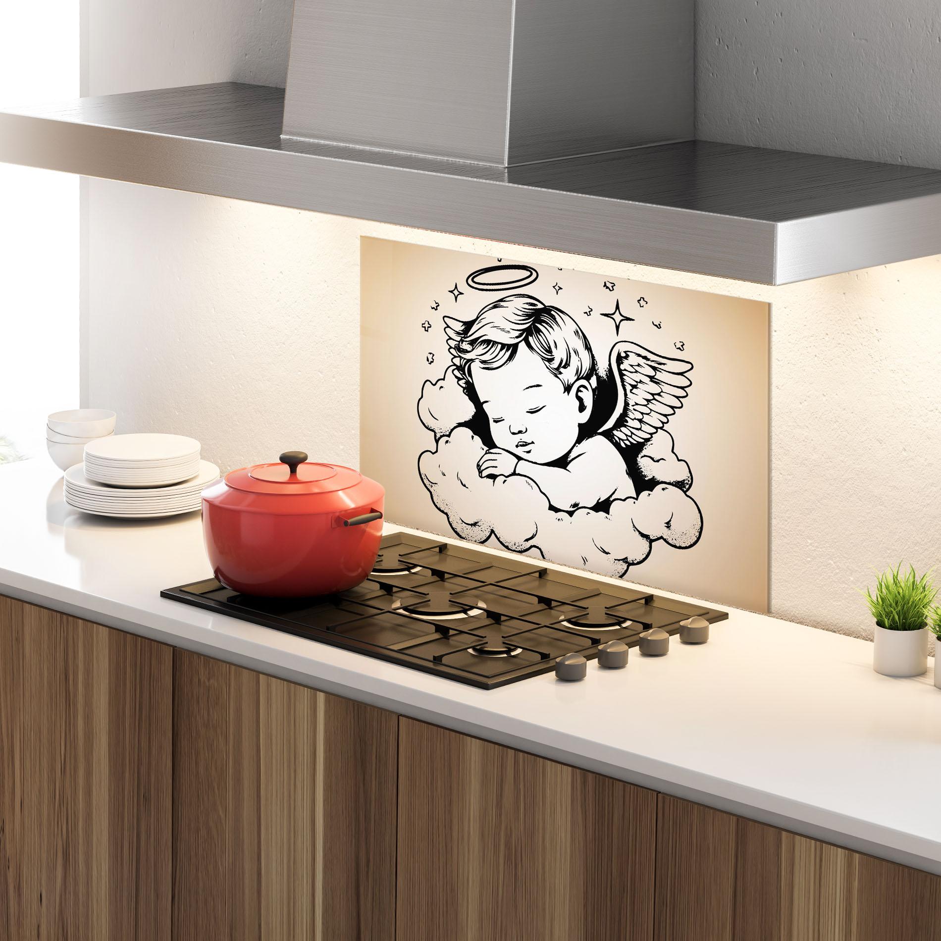 Panel Szklany do Kuchni Sleepy Angel mockup 4
