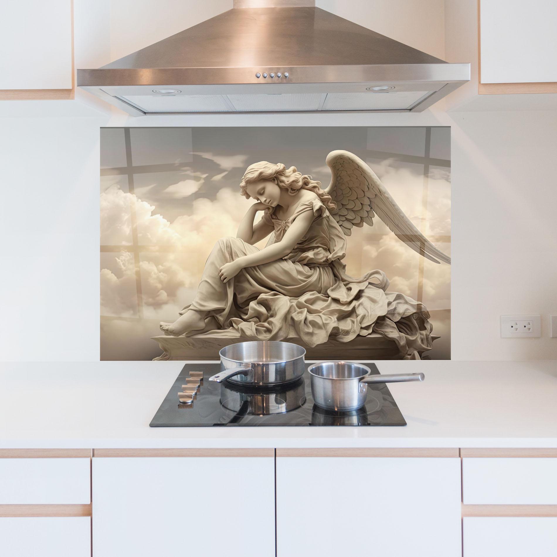 Panel Szklany do Kuchni Angel Guardian Cloud mockup 5