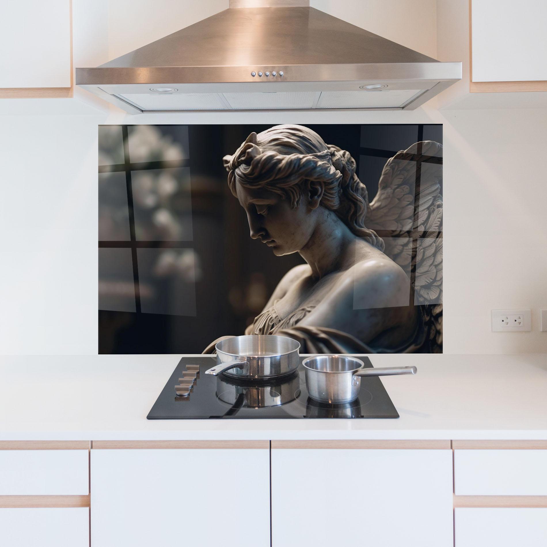 Panel Szklany do Kuchni Praying Woman mockup 5