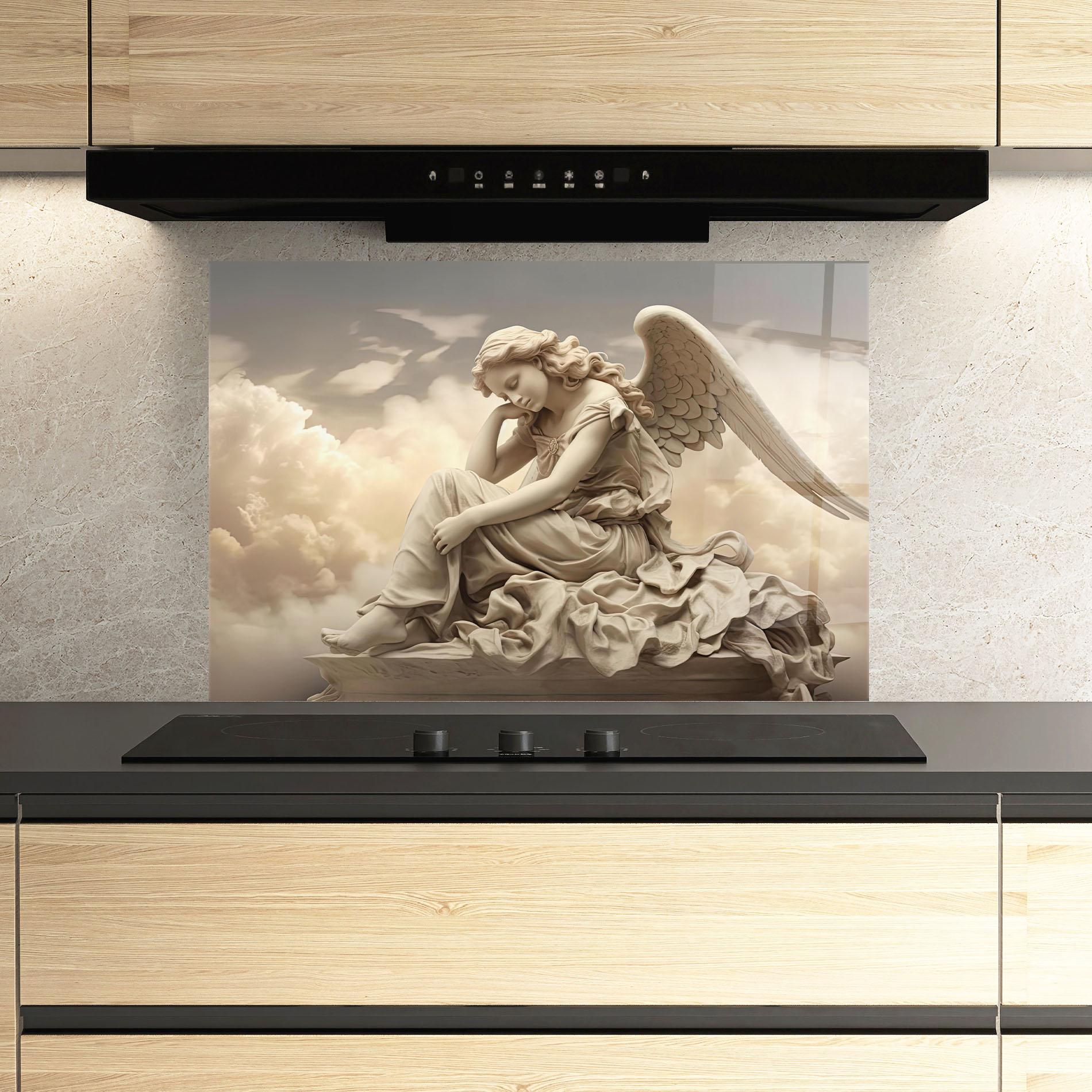 Panel Szklany do Kuchni Angel Guardian Cloud mockup 3