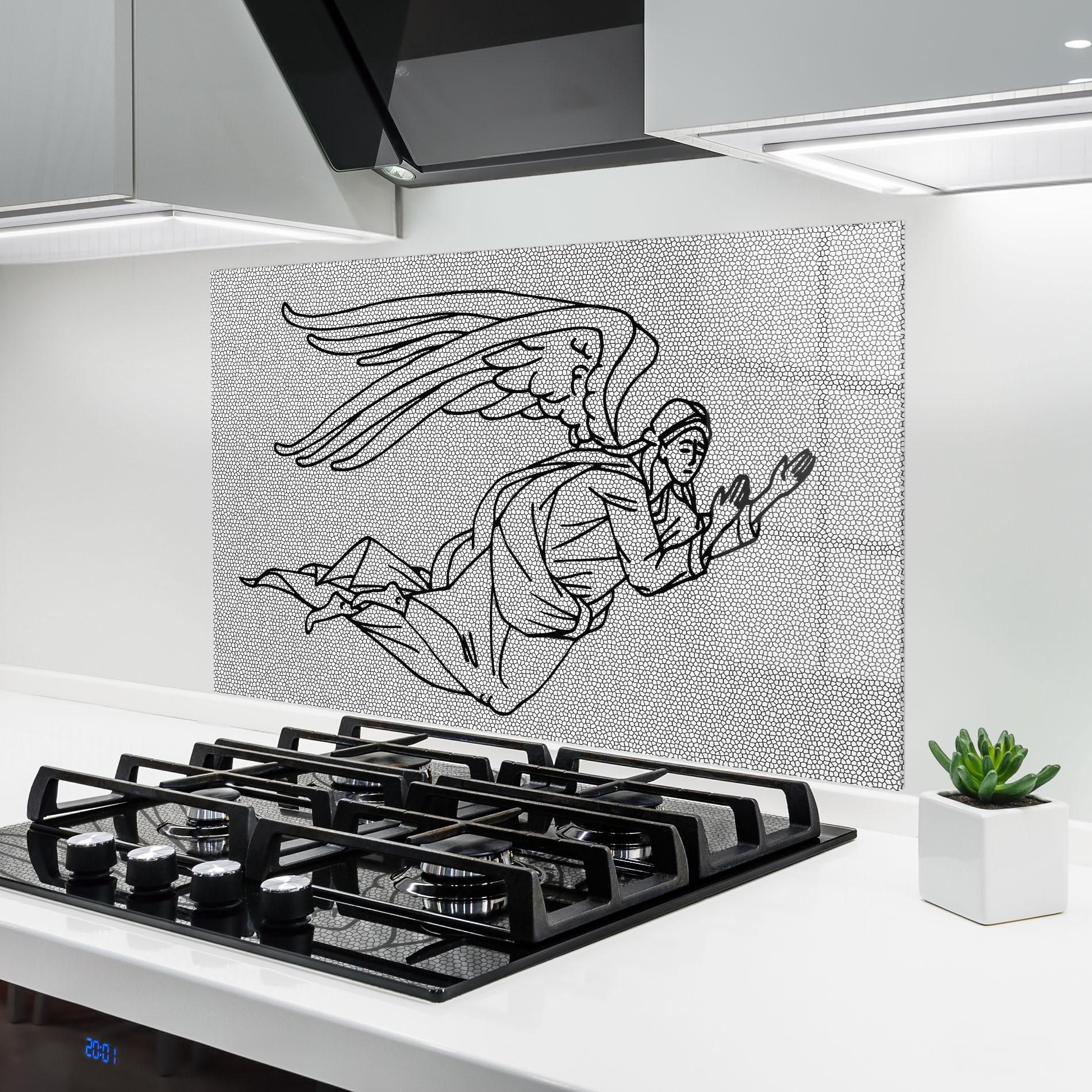 Panel Szklany do Kuchni Angel Flying mockup 6