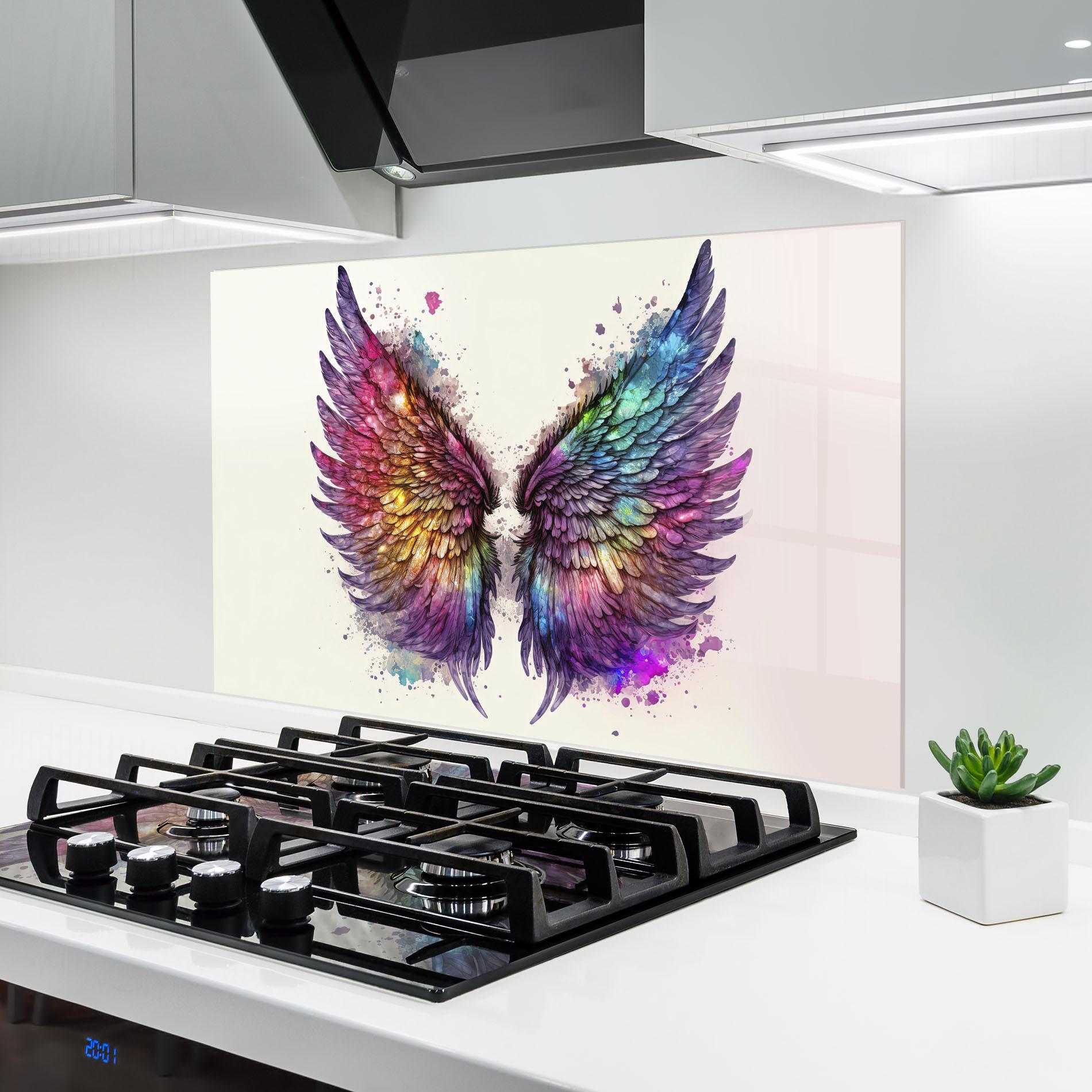 Panel Szklany do Kuchni Magic Watercolor Wings mockup 6