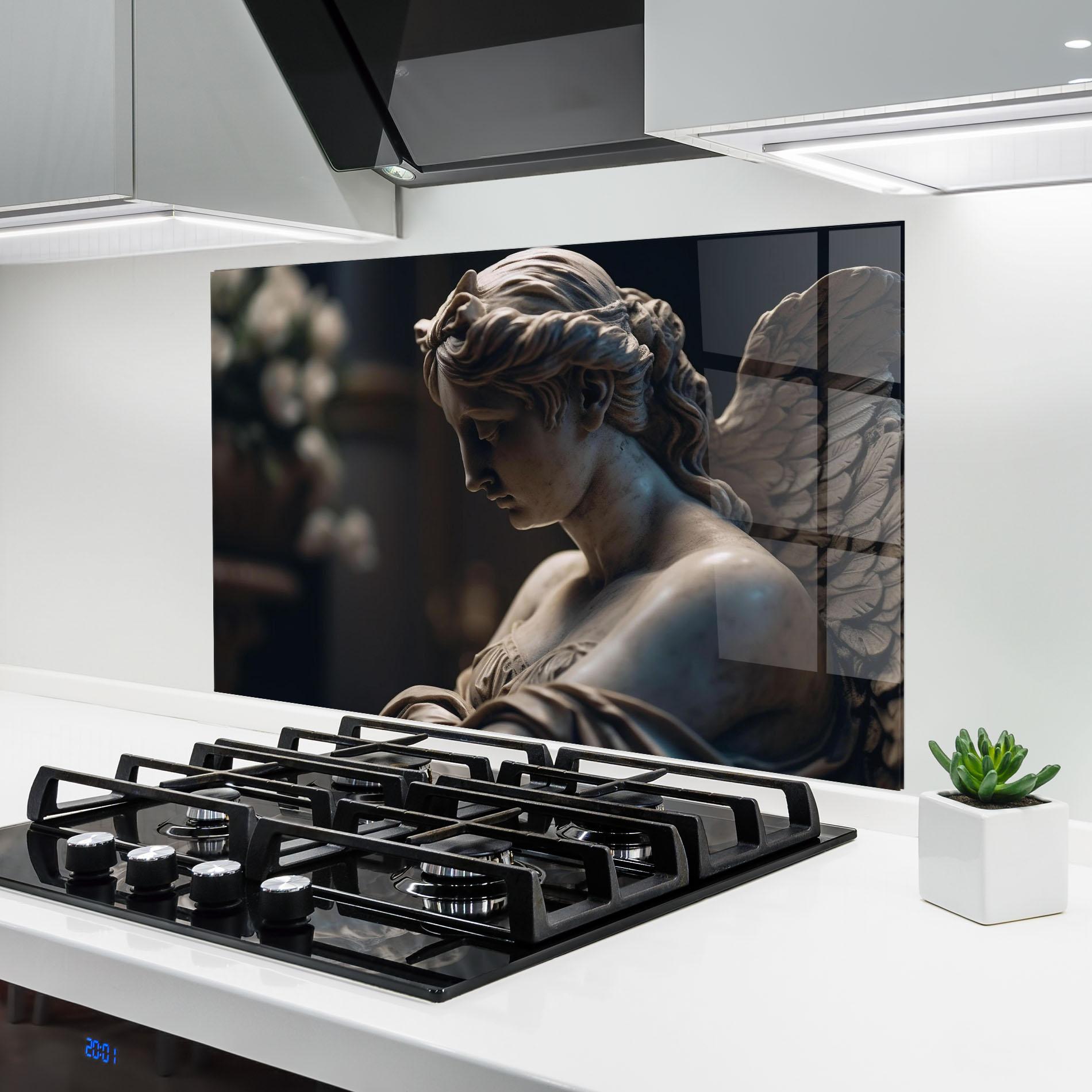 Panel Szklany do Kuchni Praying Woman mockup 6