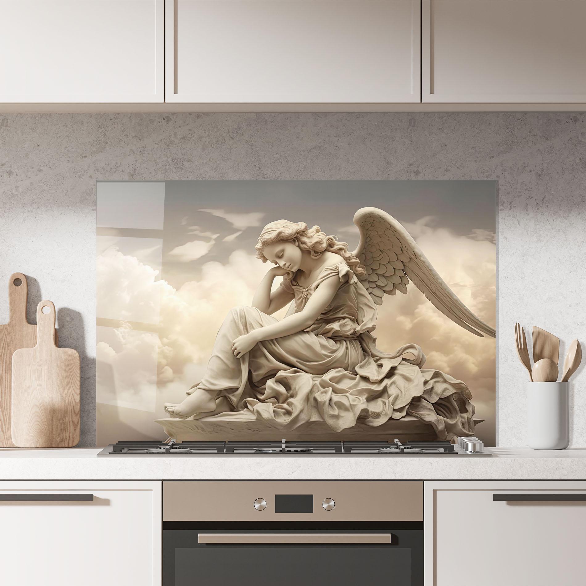 Panel Szklany do Kuchni Angel Guardian Cloud mockup 7