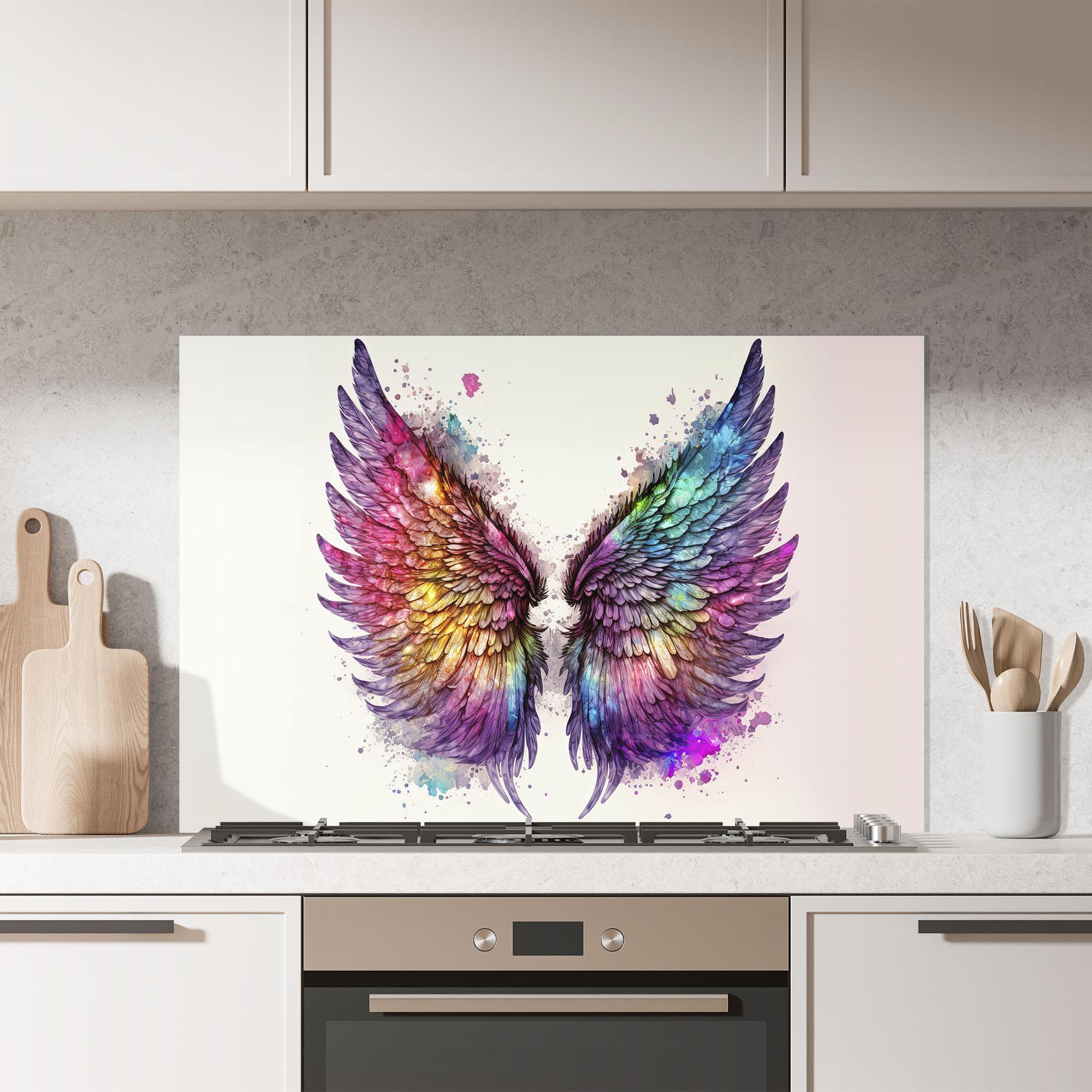 Panel Szklany do Kuchni Magic Watercolor Wings mockup 7