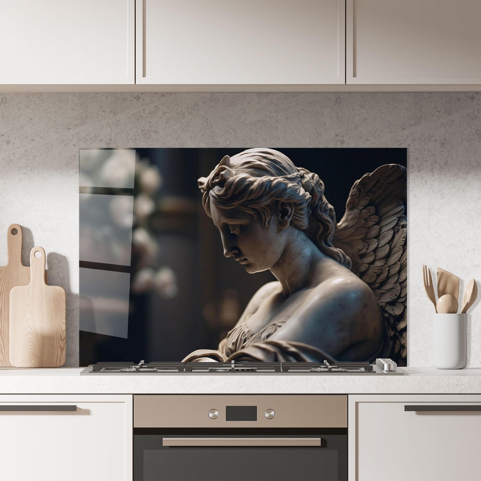 Panel Szklany do Kuchni Praying Woman mockup 7