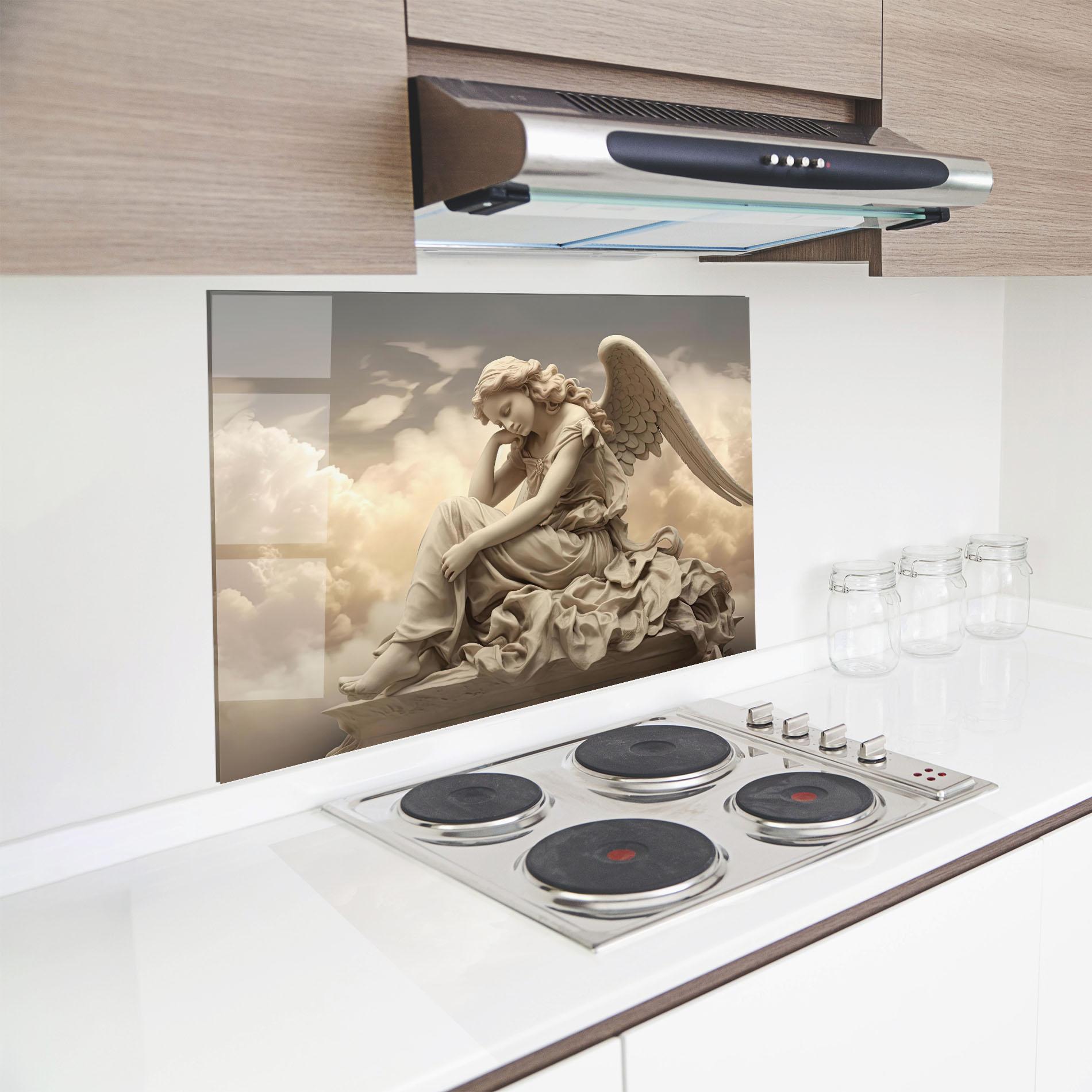 Panel Szklany do Kuchni Angel Guardian Cloud mockup 8
