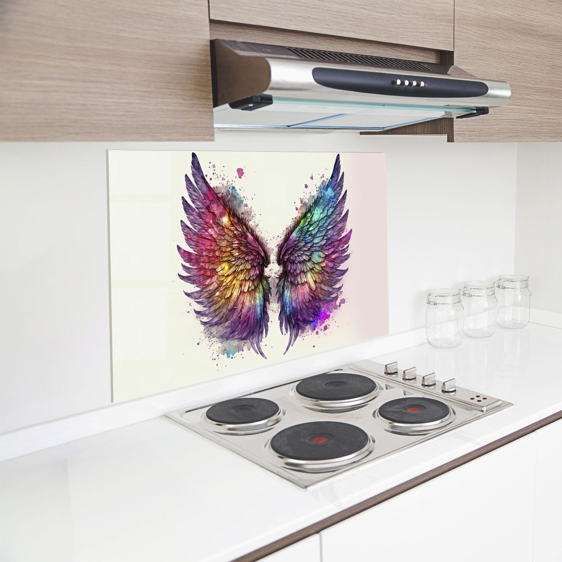 Panel Szklany do Kuchni Magic Watercolor Wings mockup 8