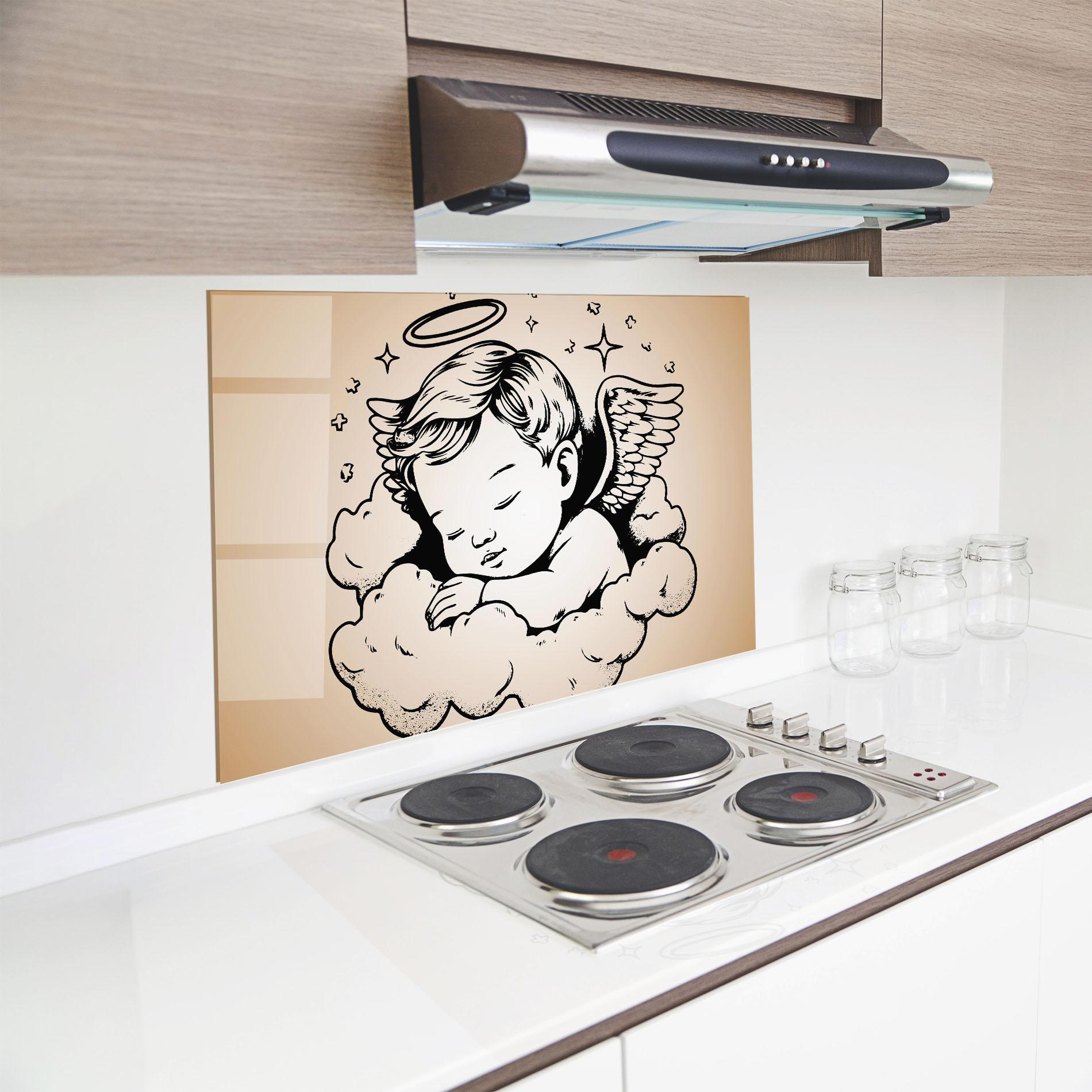 Panel Szklany do Kuchni Sleepy Angel mockup 8