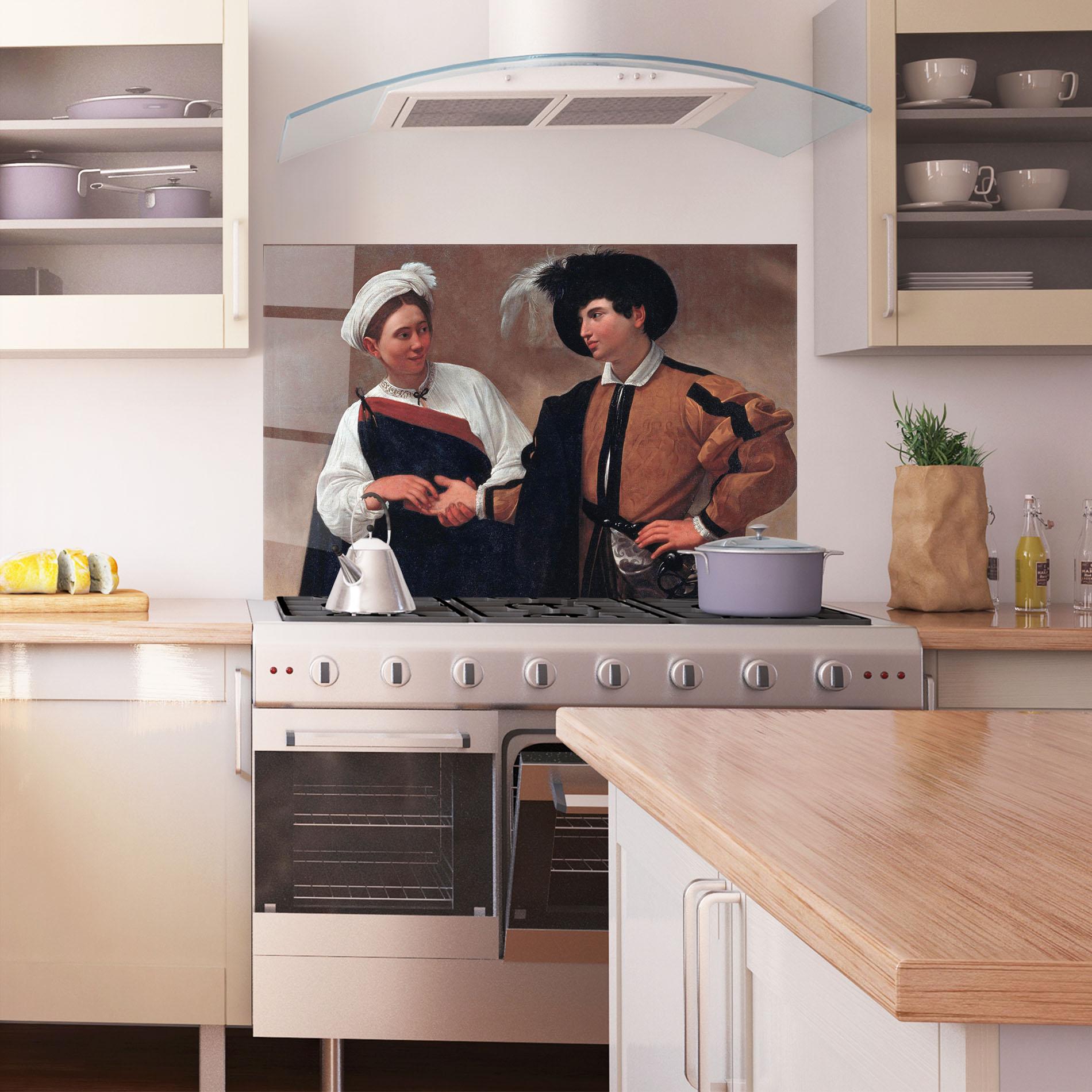 Panel Szklany do Kuchni Caravaggio Good Luck mockup 1