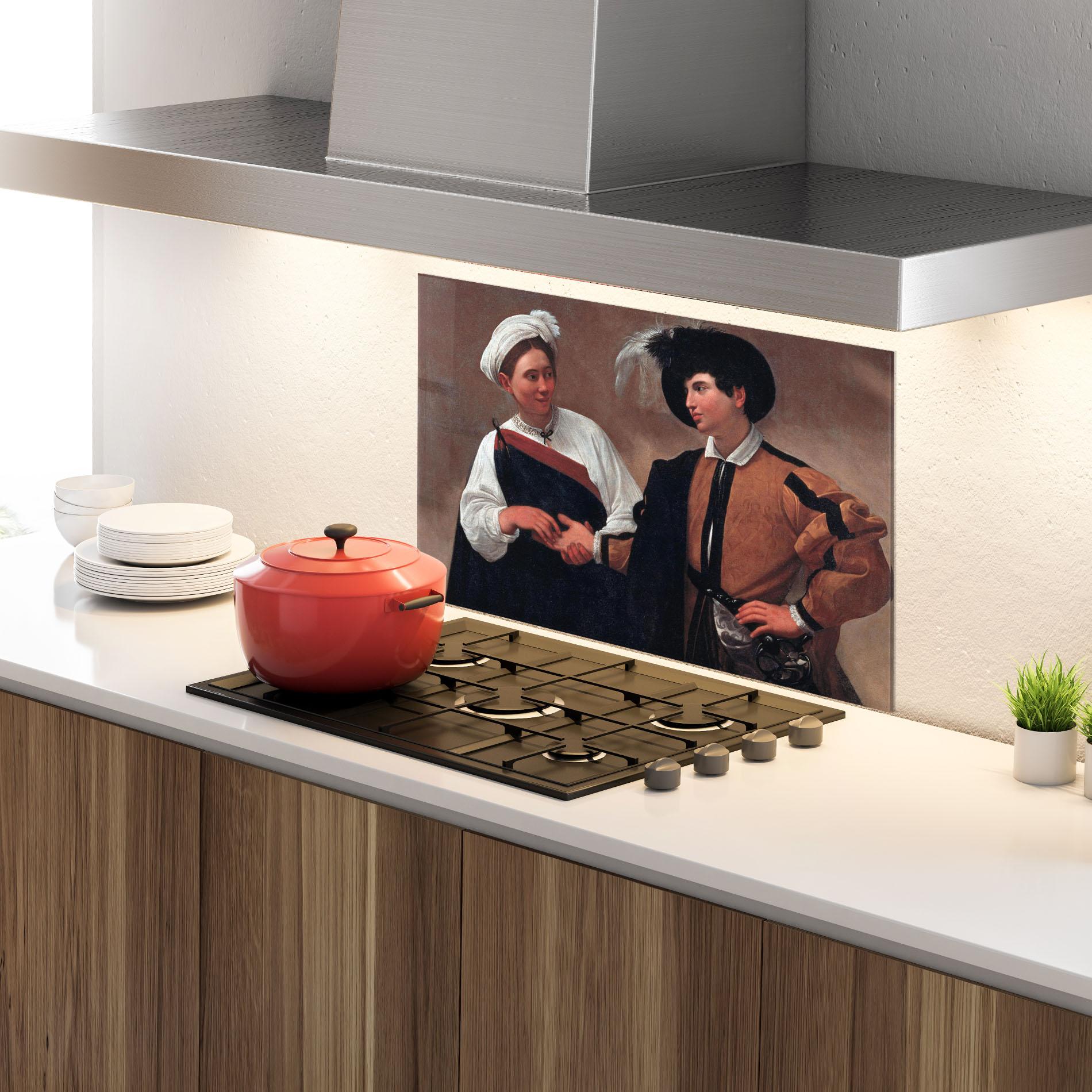 Panel Szklany do Kuchni Caravaggio Good Luck mockup 4