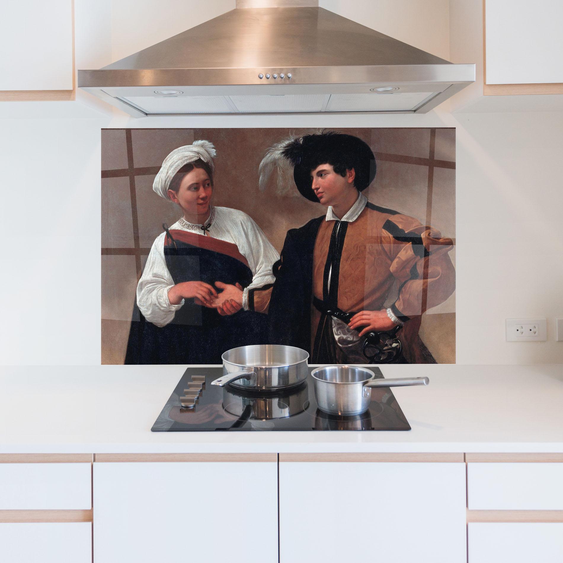 Panel Szklany do Kuchni Caravaggio Good Luck mockup 5