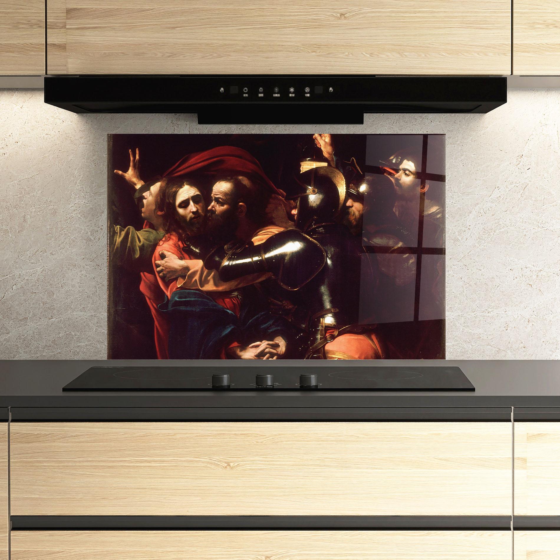 Panel Szklany do Kuchni The Taking Of Christ mockup 3