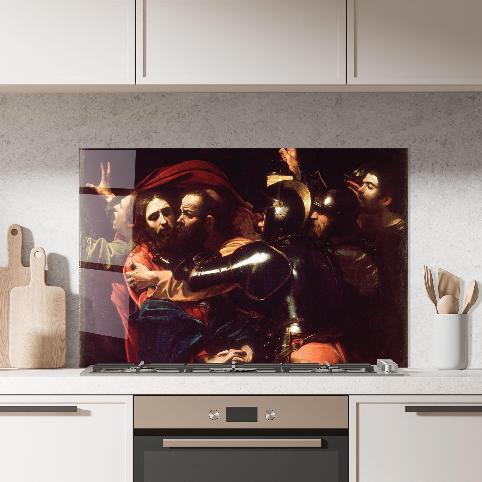 Panel Szklany do Kuchni The Taking Of Christ mockup 7
