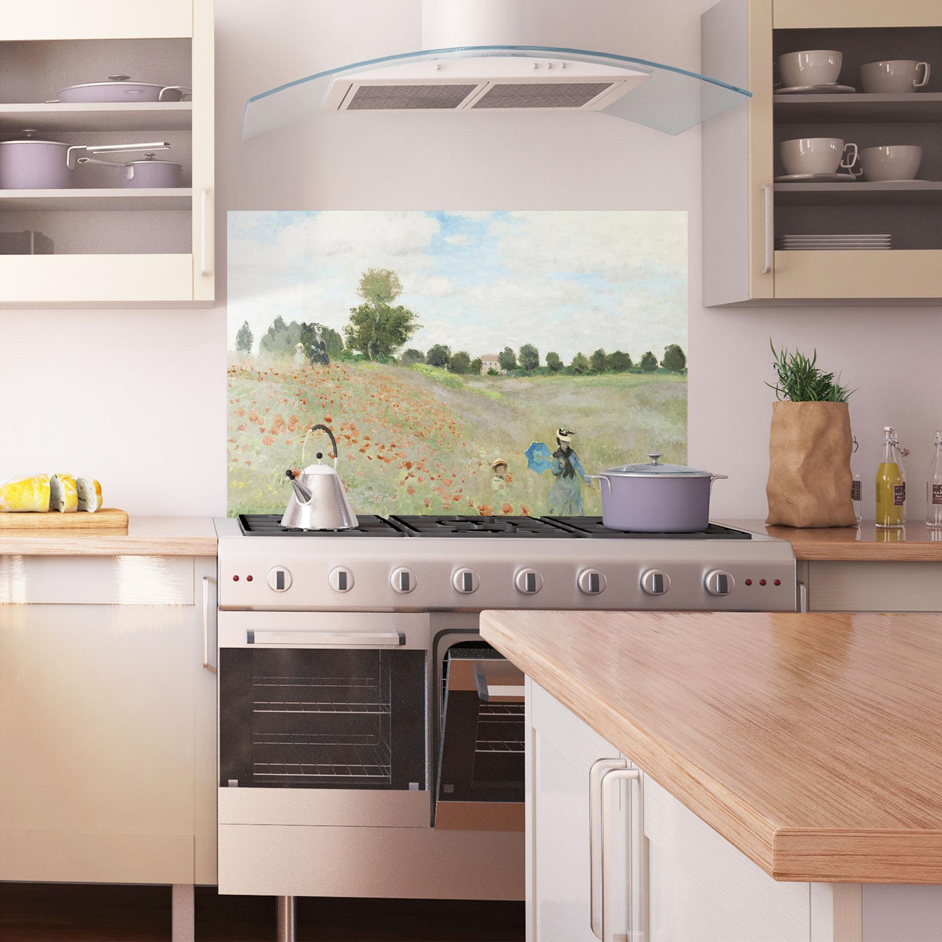 Panel Szklany do Kuchni Poppy Field Near Argenteuil mockup 1