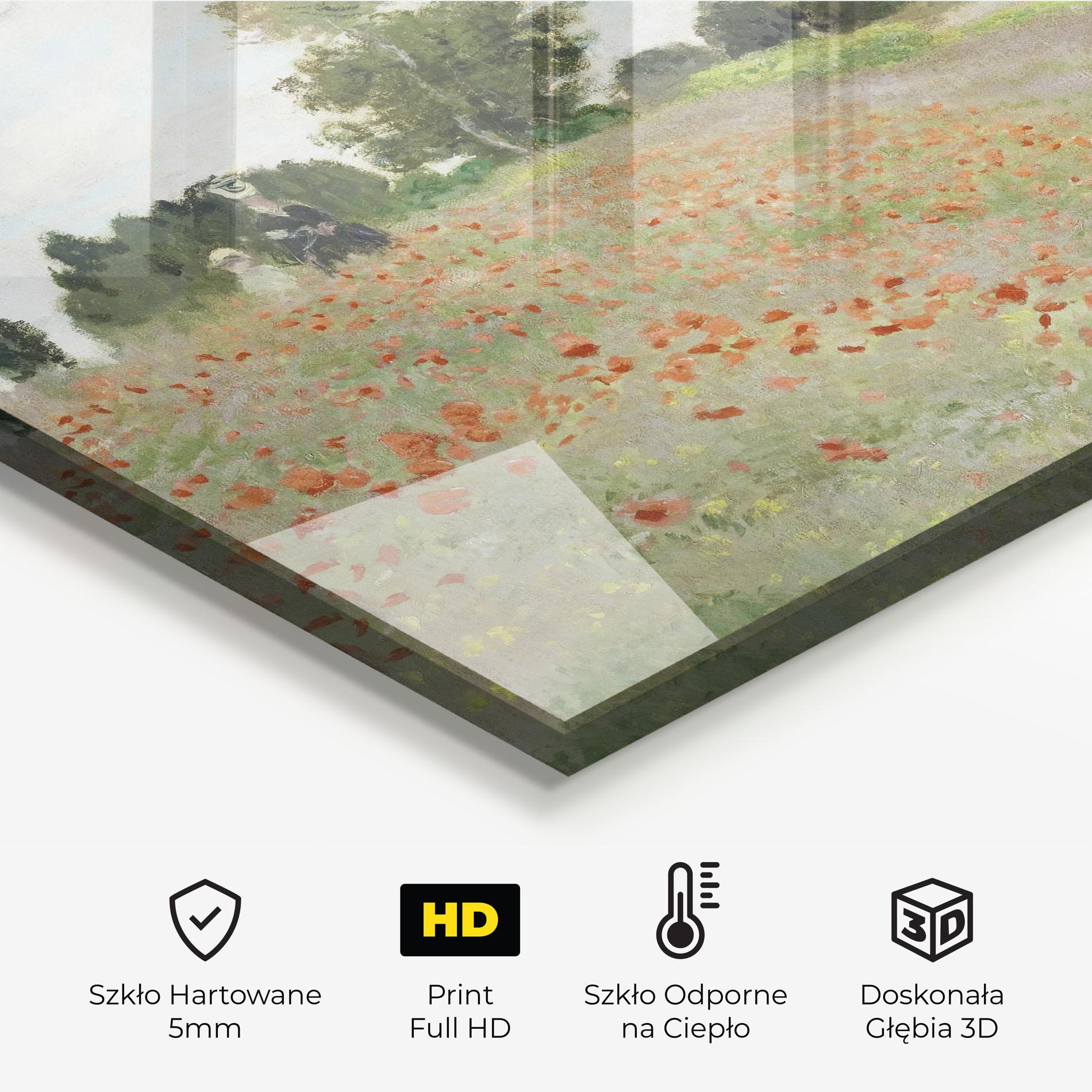 Panel Szklany do Kuchni Poppy Field Near Argenteuil mockup 2
