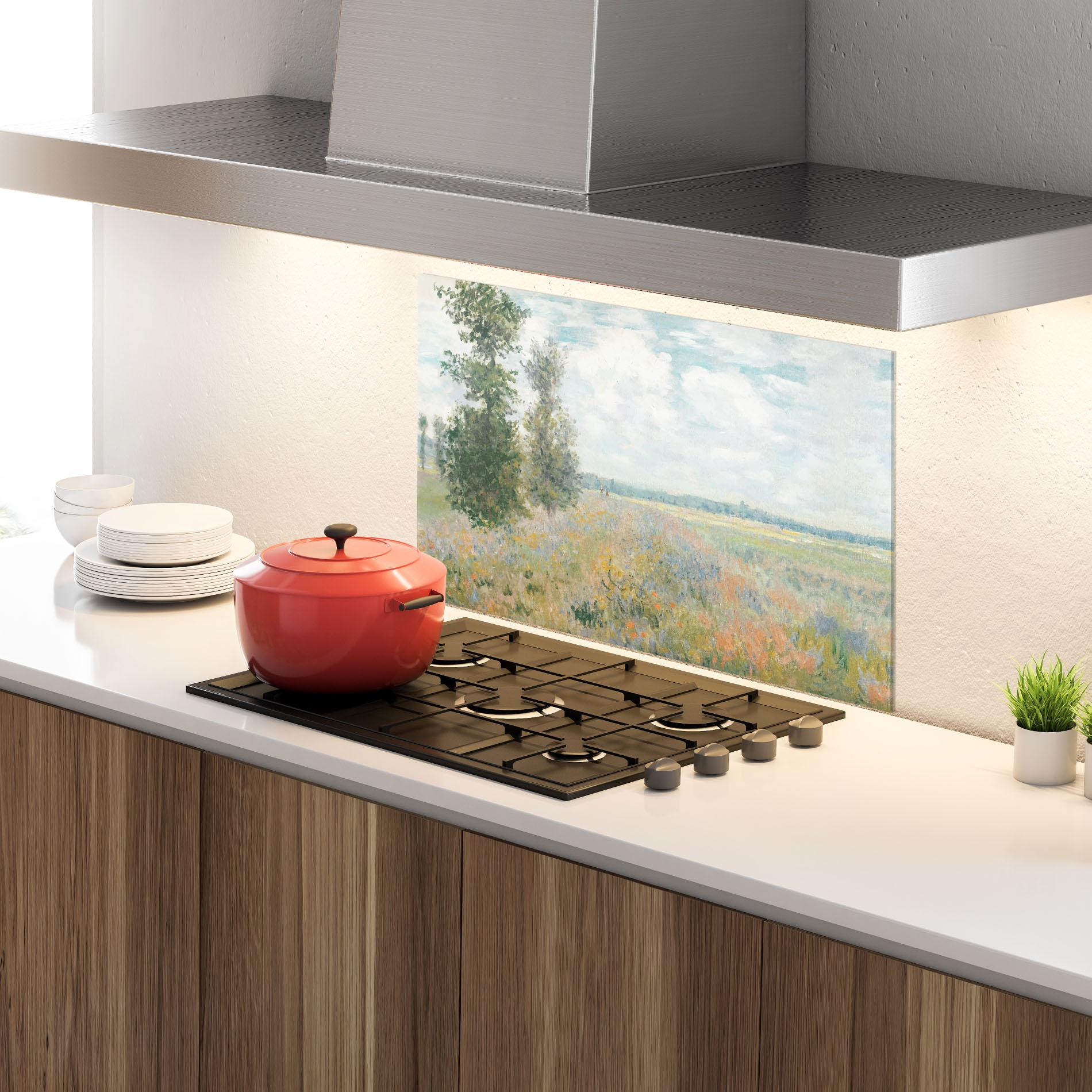 Panel Szklany do Kuchni Monet's Landscape Background mockup 4