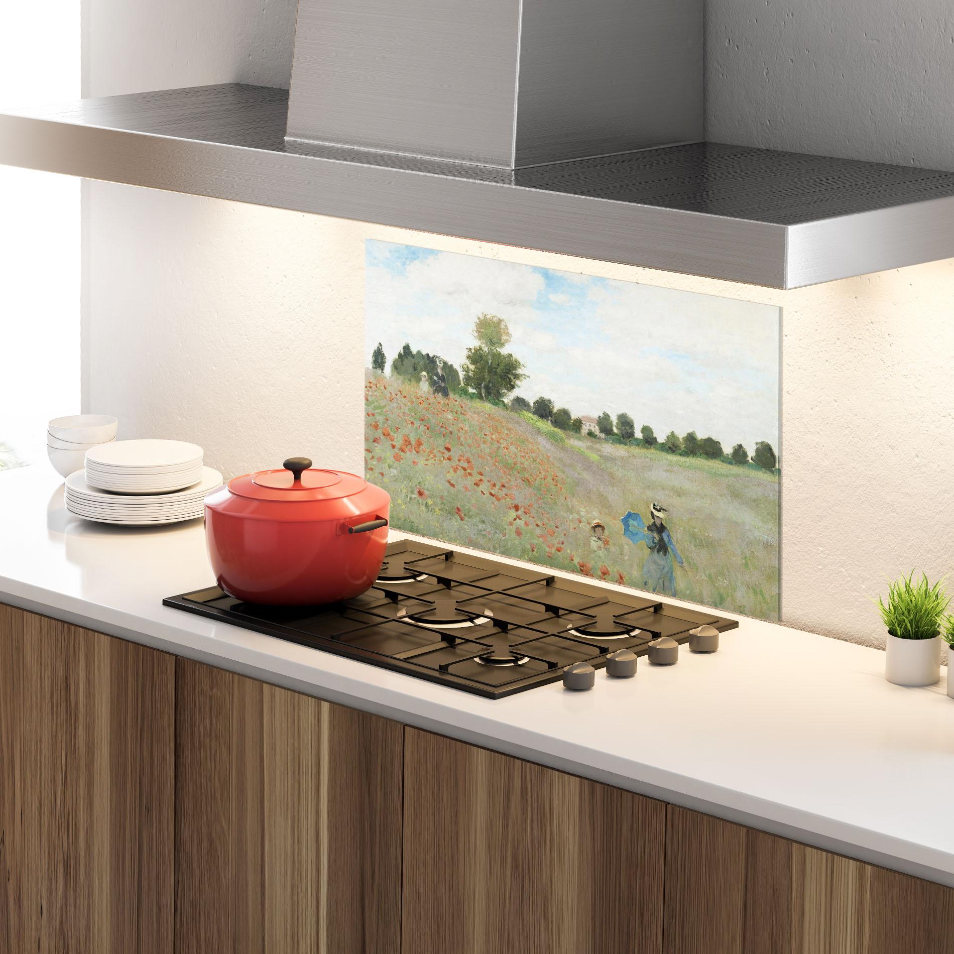 Panel Szklany do Kuchni Poppy Field Near Argenteuil mockup 4