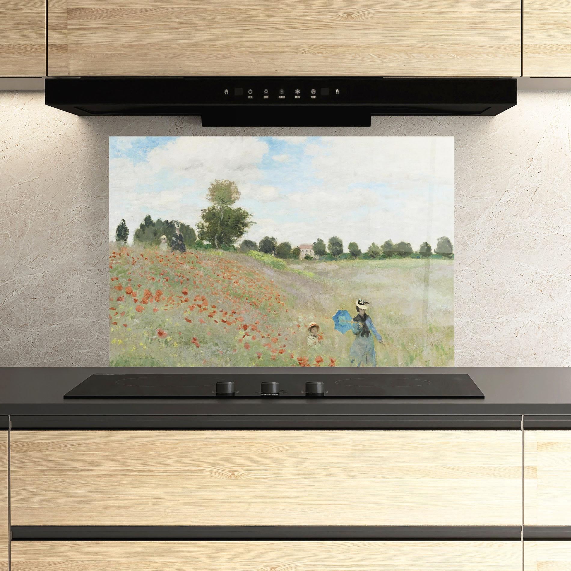 Panel Szklany do Kuchni Poppy Field Near Argenteuil mockup 3