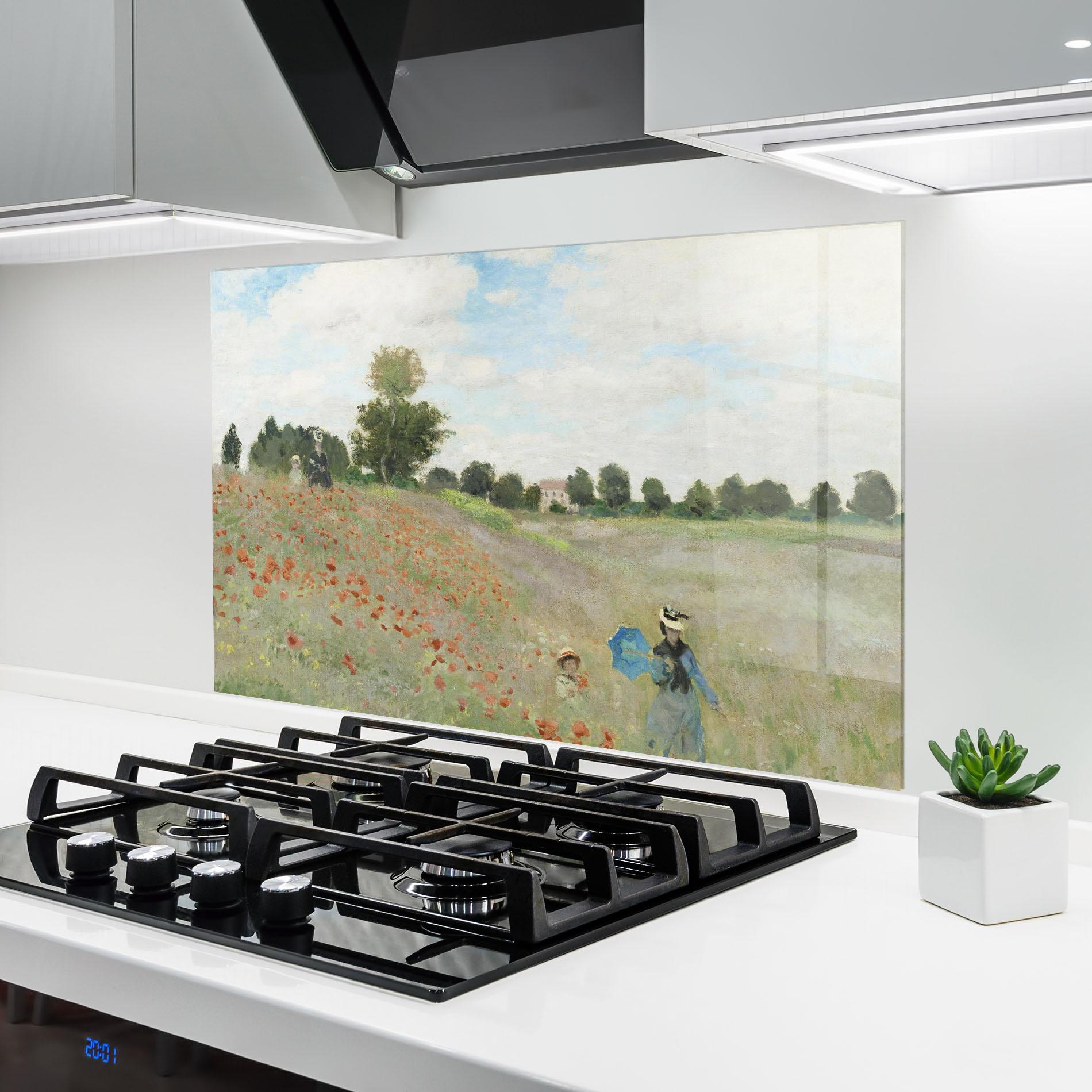 Panel Szklany do Kuchni Poppy Field Near Argenteuil mockup 6