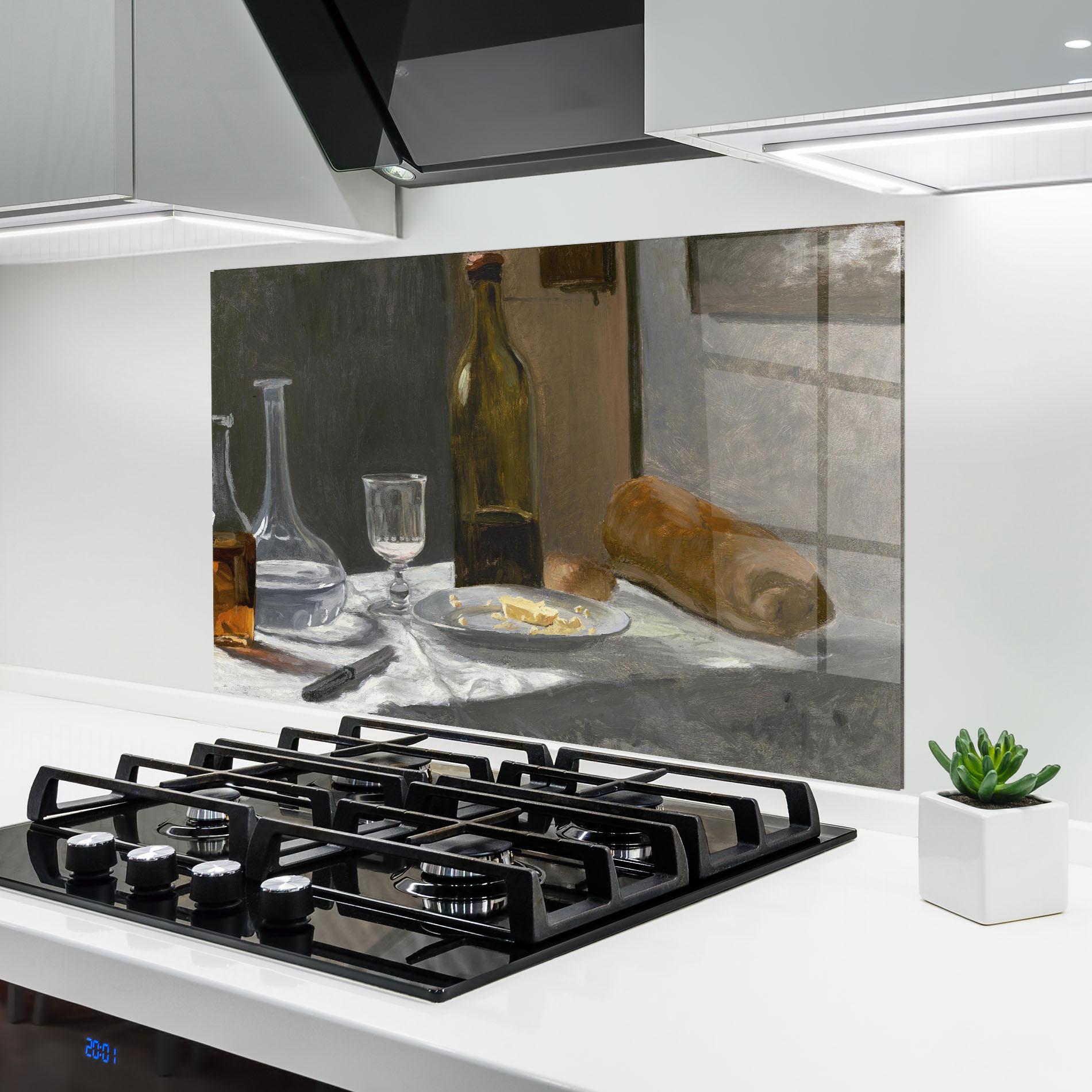 Panel Szklany do Kuchni Still Life With Bottle mockup 6