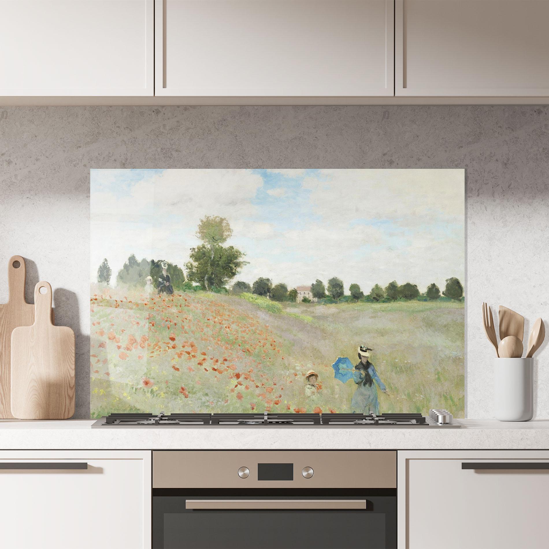 Panel Szklany do Kuchni Poppy Field Near Argenteuil mockup 7