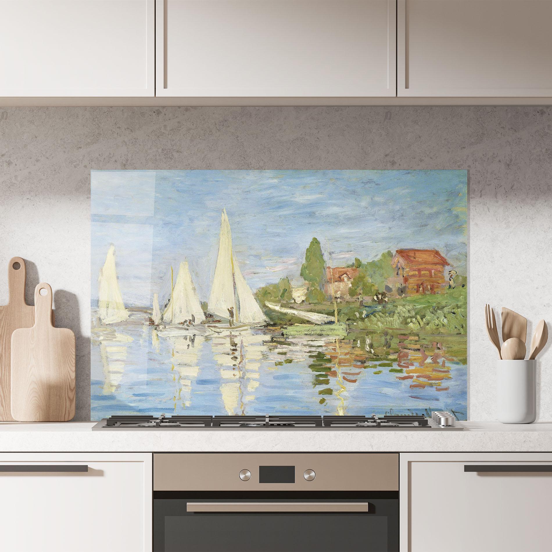 Panel Szklany do Kuchni Regattas At Argenteuil mockup 7