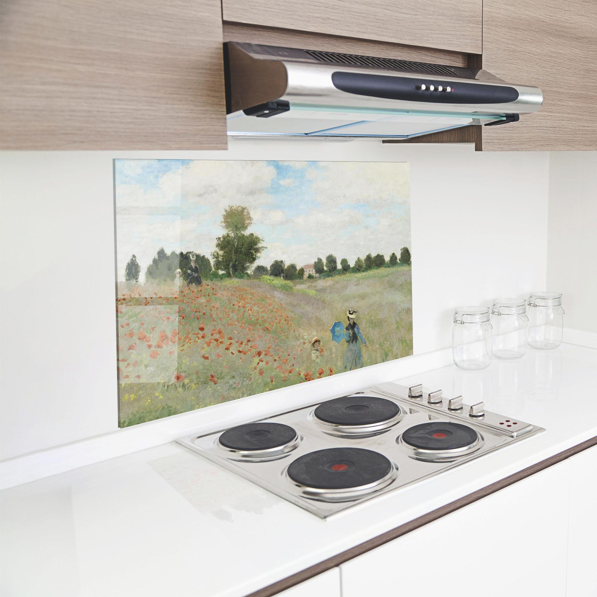 Panel Szklany do Kuchni Poppy Field Near Argenteuil mockup 8