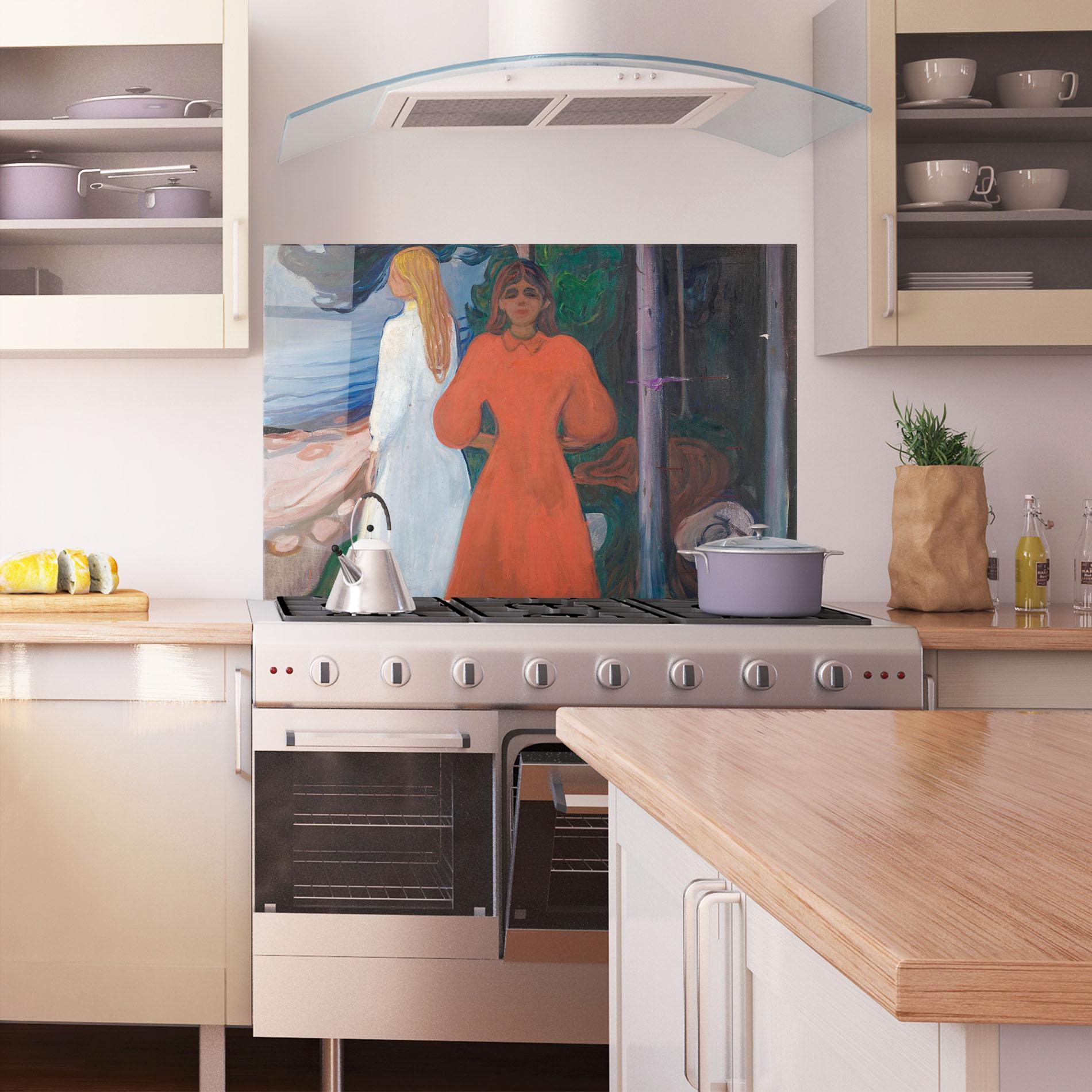 Panel Szklany do Kuchni Red And White mockup 1