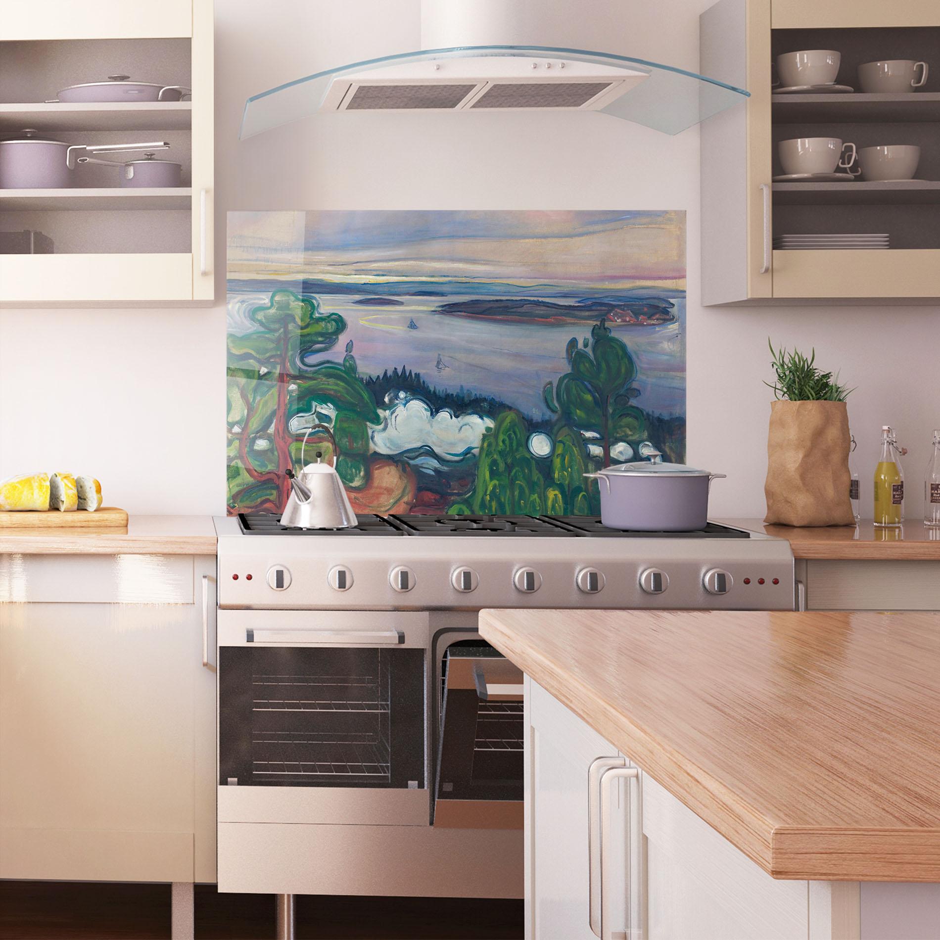 Panel Szklany do Kuchni Train Smoke mockup 1