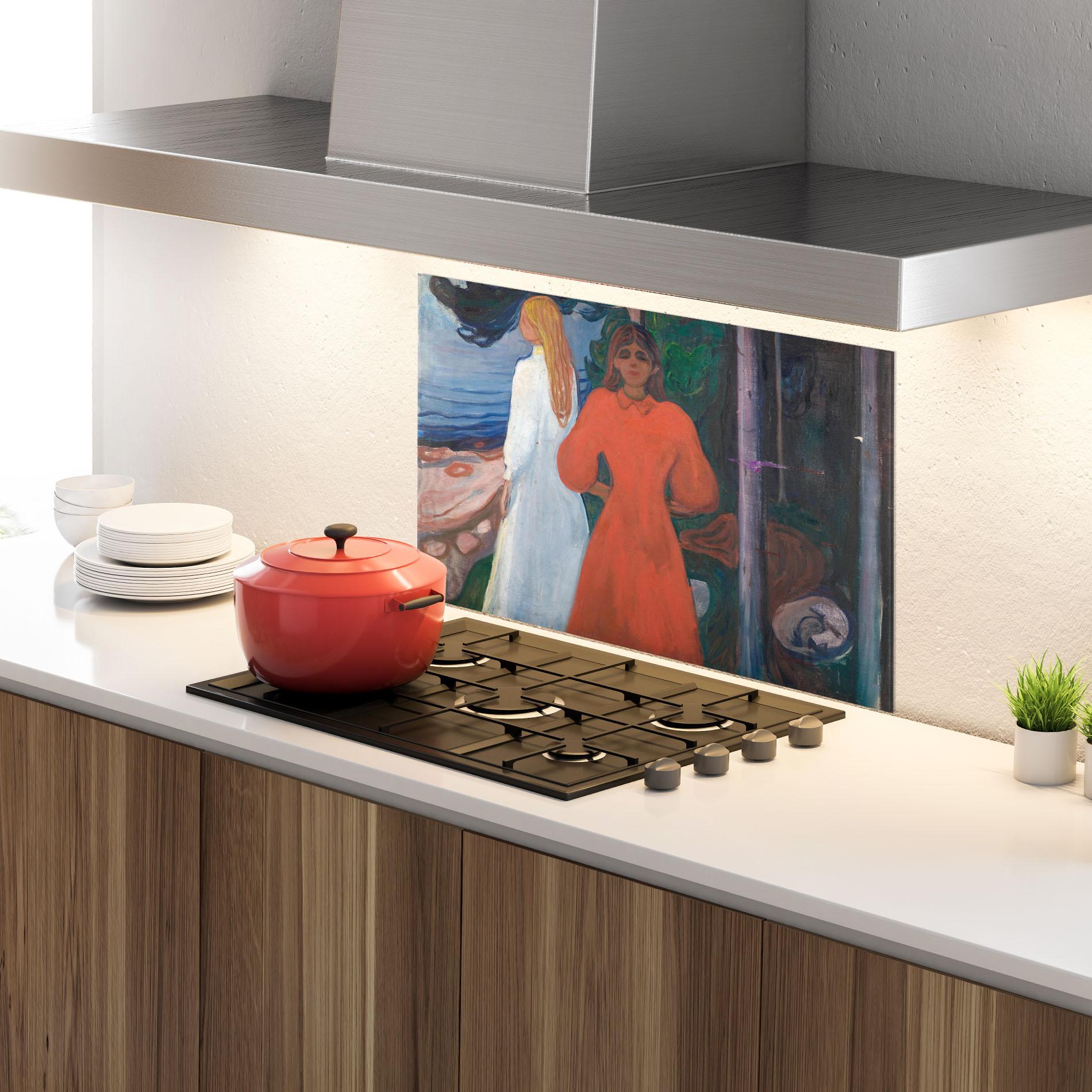 Panel Szklany do Kuchni Red And White mockup 4