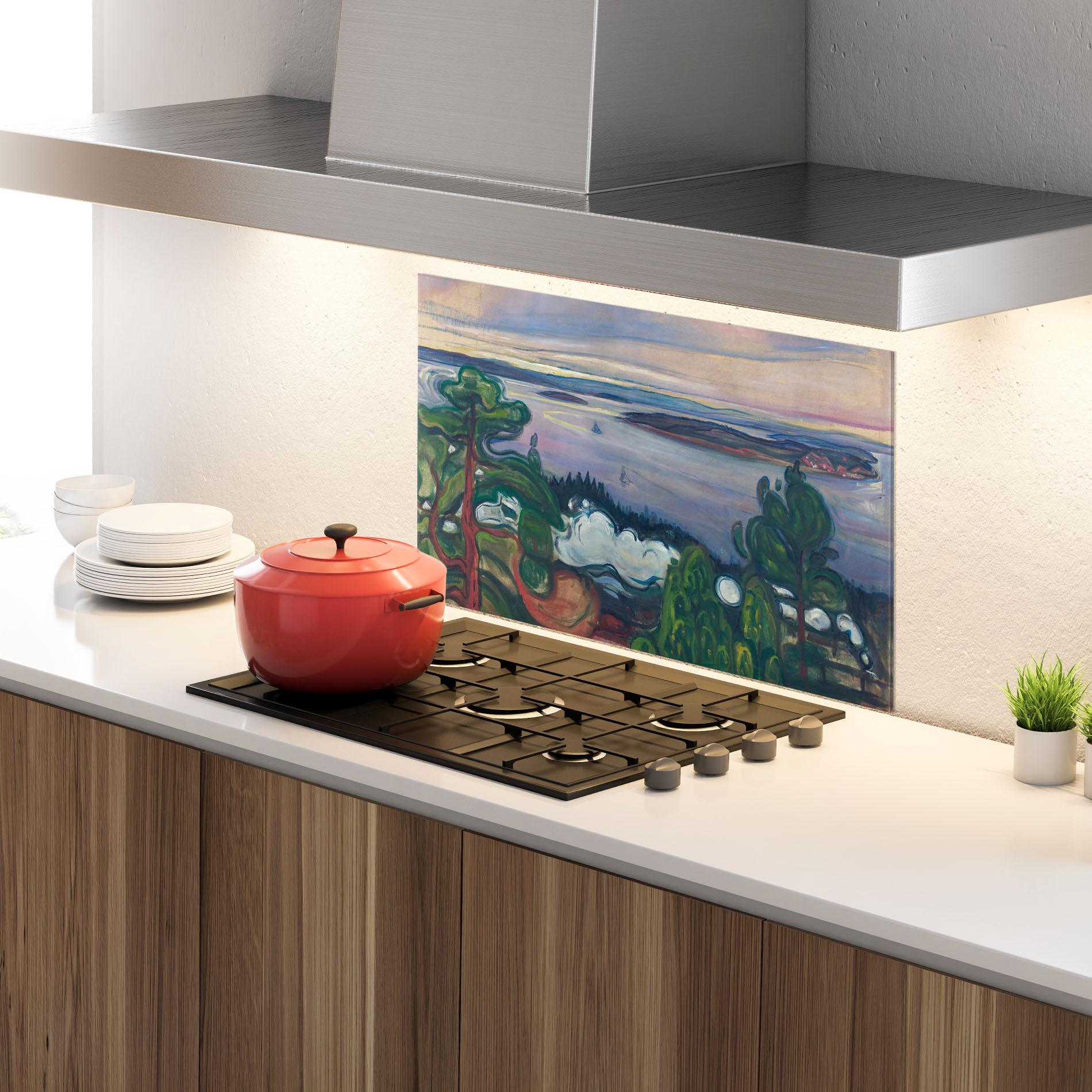 Panel Szklany do Kuchni Train Smoke mockup 4