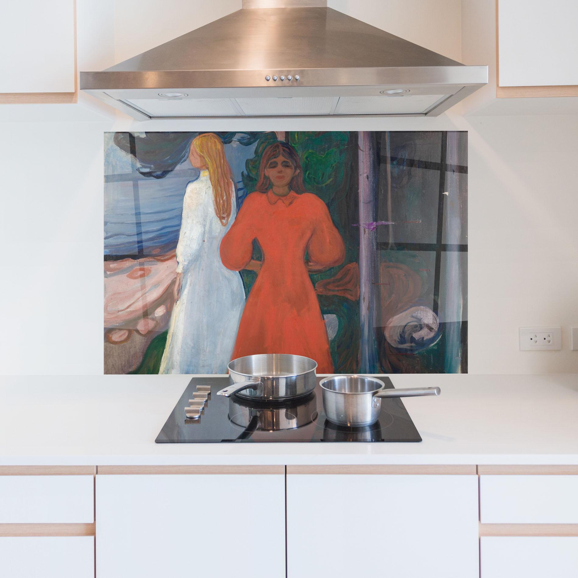 Panel Szklany do Kuchni Red And White mockup 5