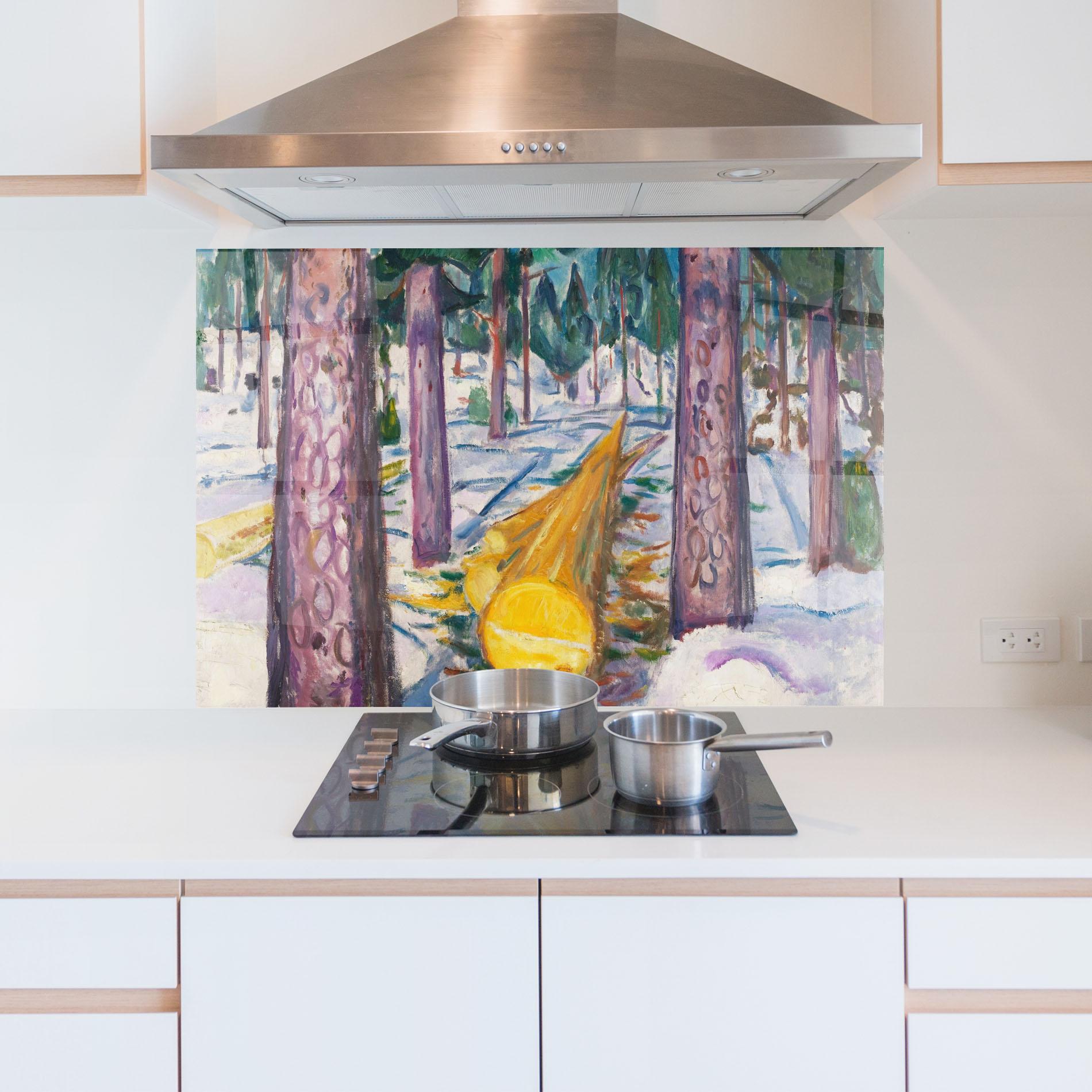 Panel Szklany do Kuchni The Yellow Log mockup 5