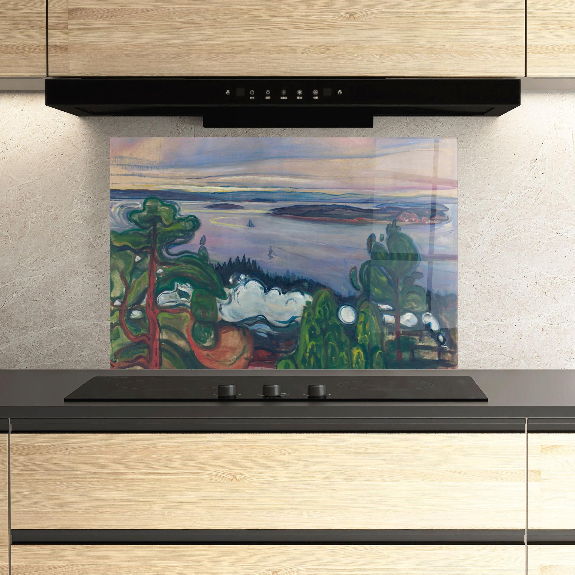 Panel Szklany do Kuchni Train Smoke mockup 3