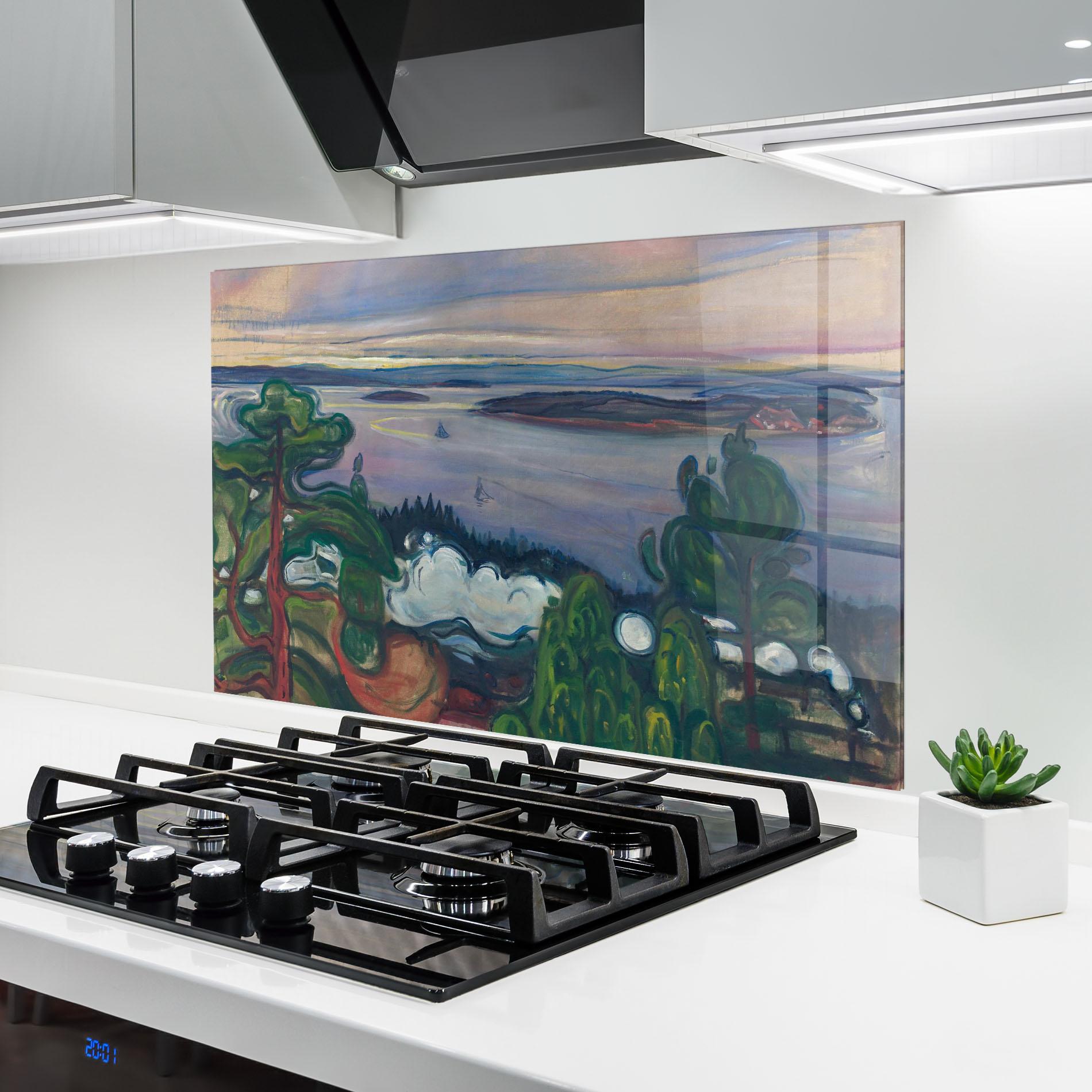 Panel Szklany do Kuchni Train Smoke mockup 6