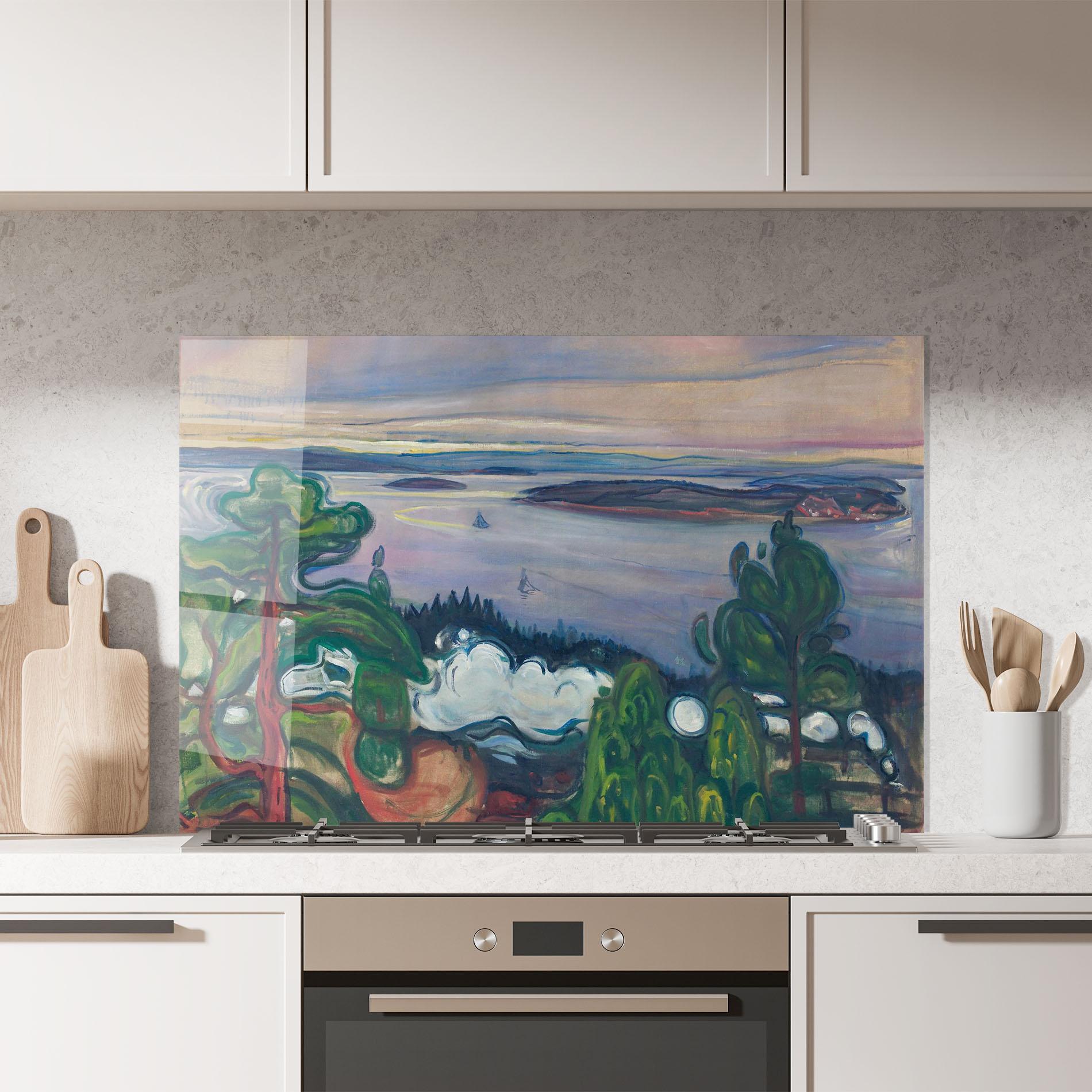 Panel Szklany do Kuchni Train Smoke mockup 7