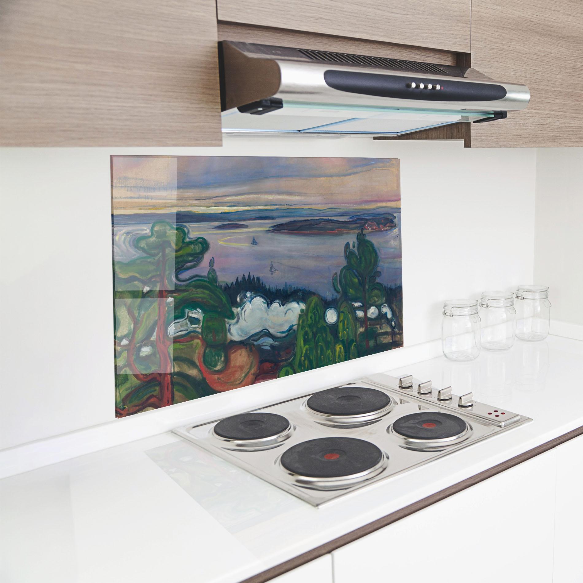 Panel Szklany do Kuchni Train Smoke mockup 8