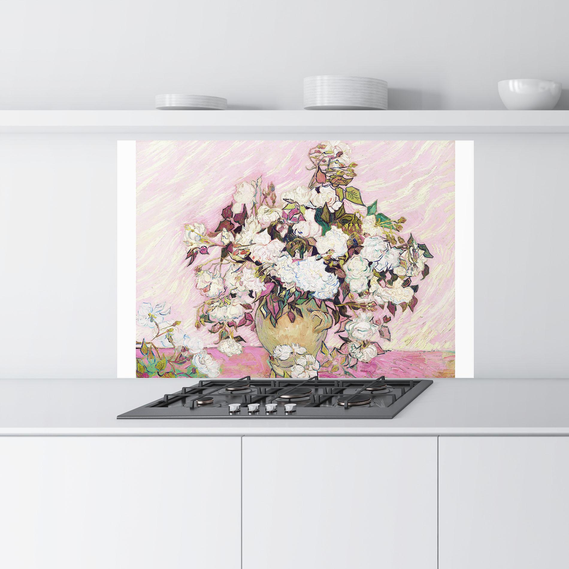 Panel Szklany do Kuchni Gogh Flower Painting mockup 9