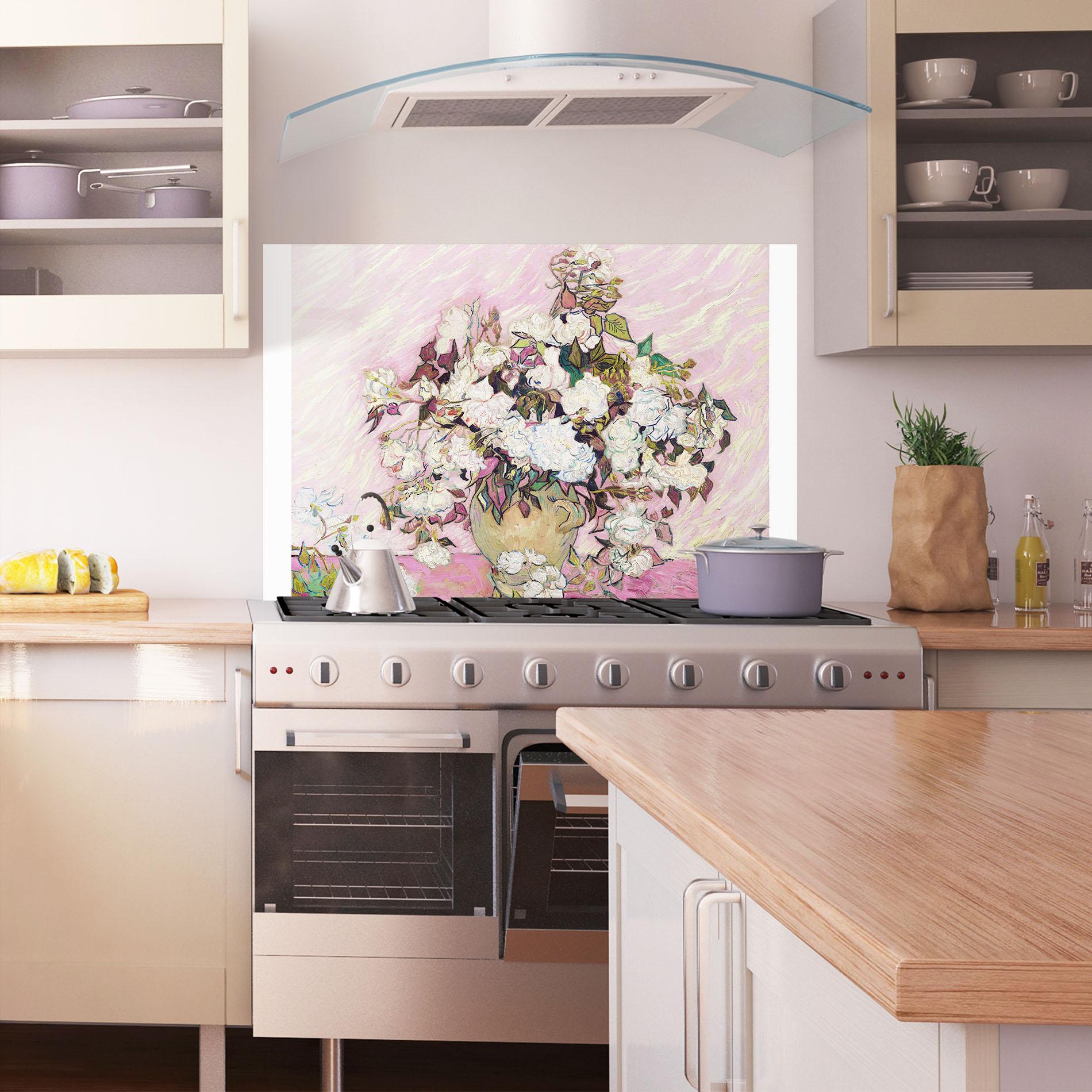 Panel Szklany do Kuchni Gogh Flower Painting mockup 1