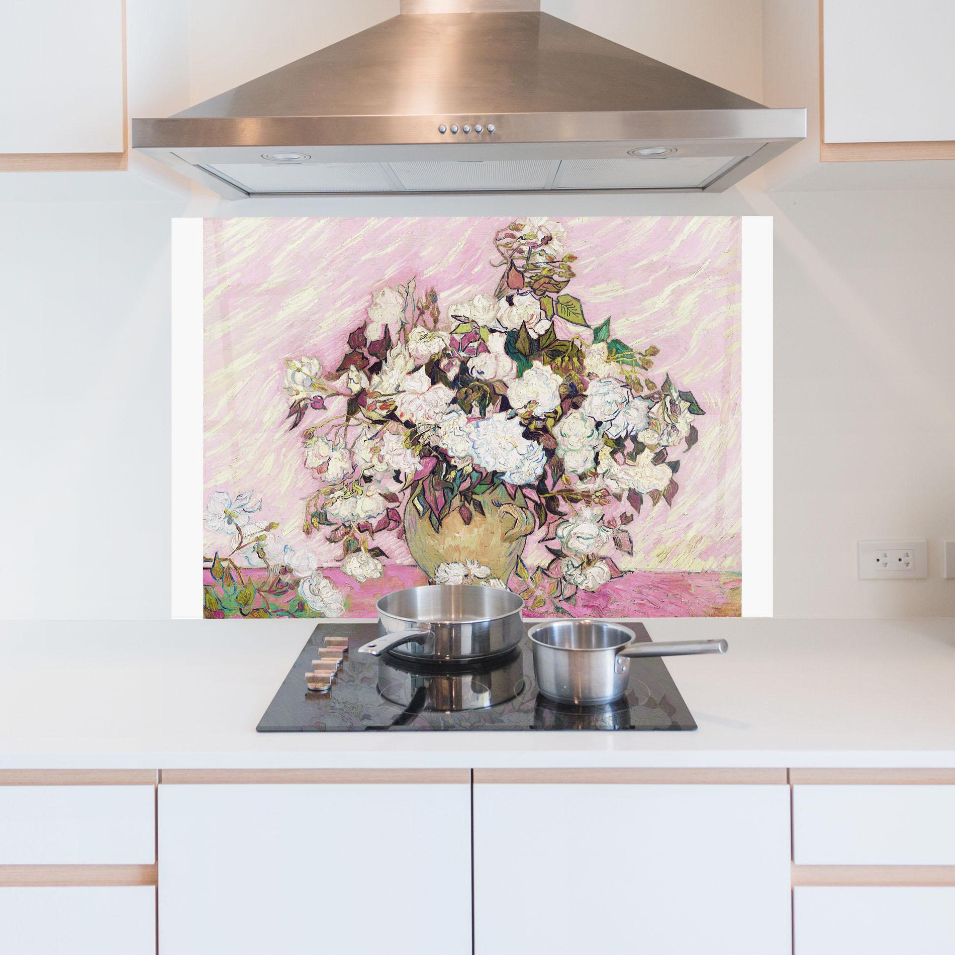 Panel Szklany do Kuchni Gogh Flower Painting mockup 5
