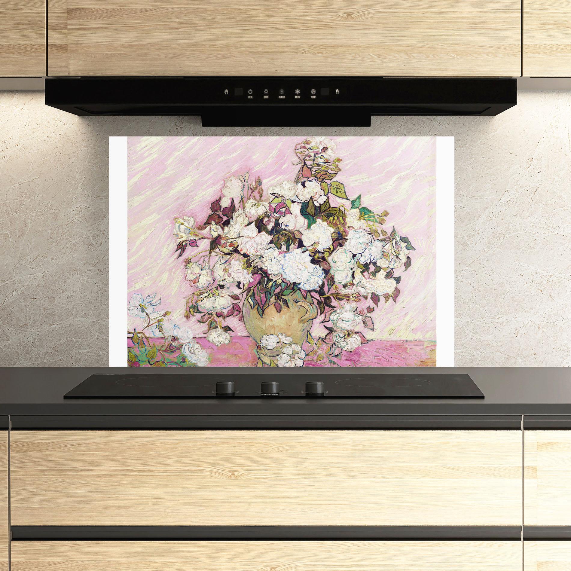 Panel Szklany do Kuchni Gogh Flower Painting mockup 3