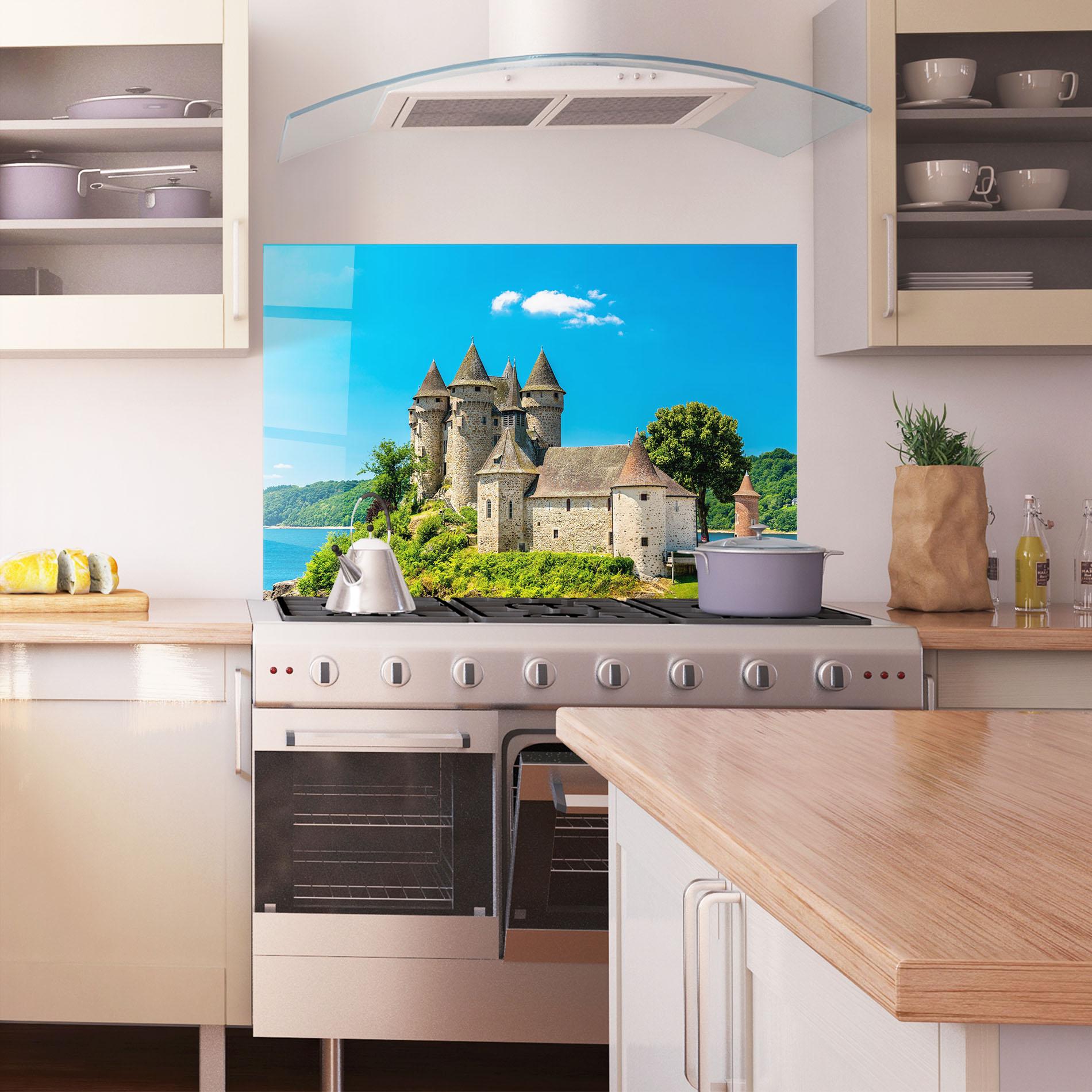 Panel Szklany do Kuchni Medieval Castle France mockup 1