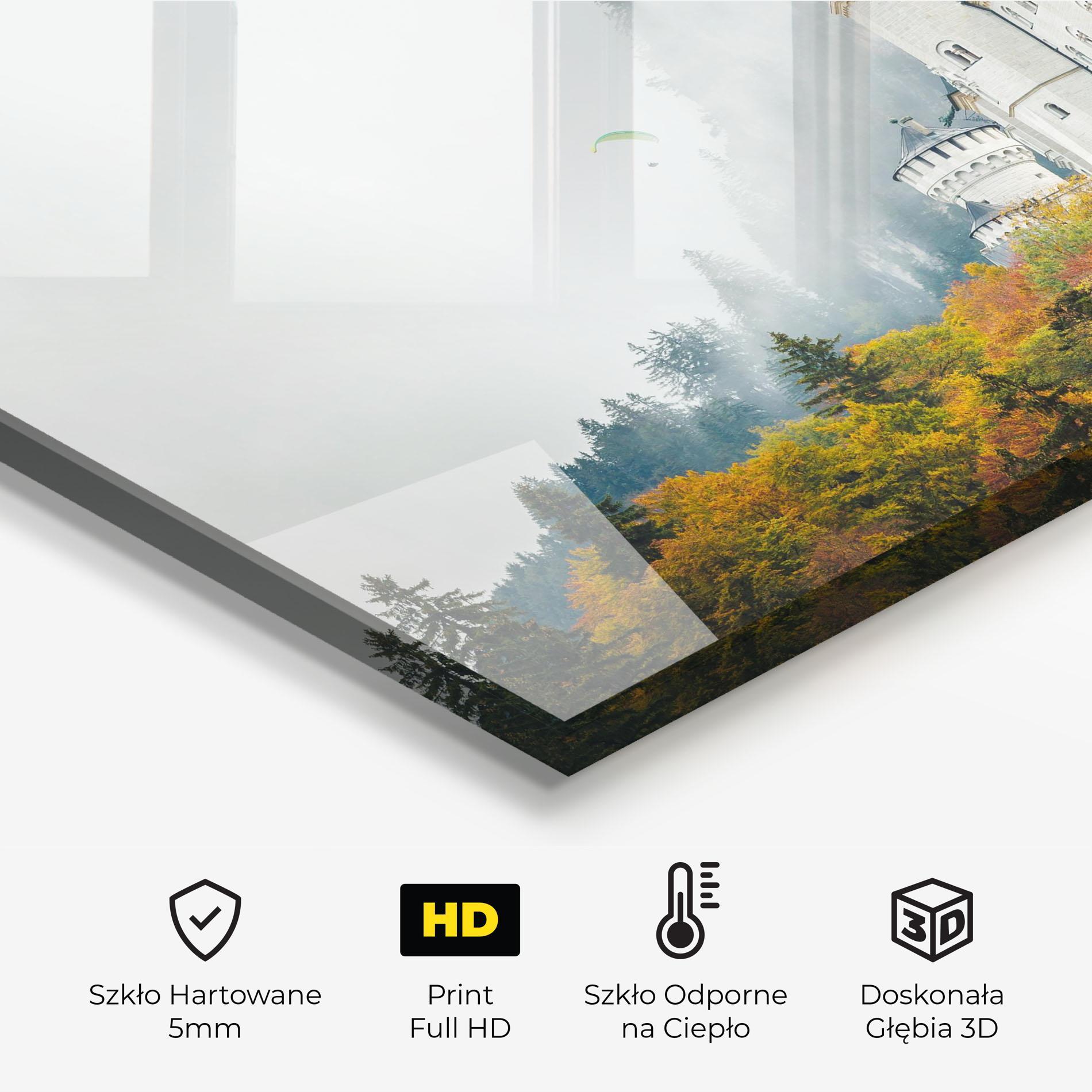 Panel Szklany do Kuchni Neuschwanstein Castle Foggy mockup 2