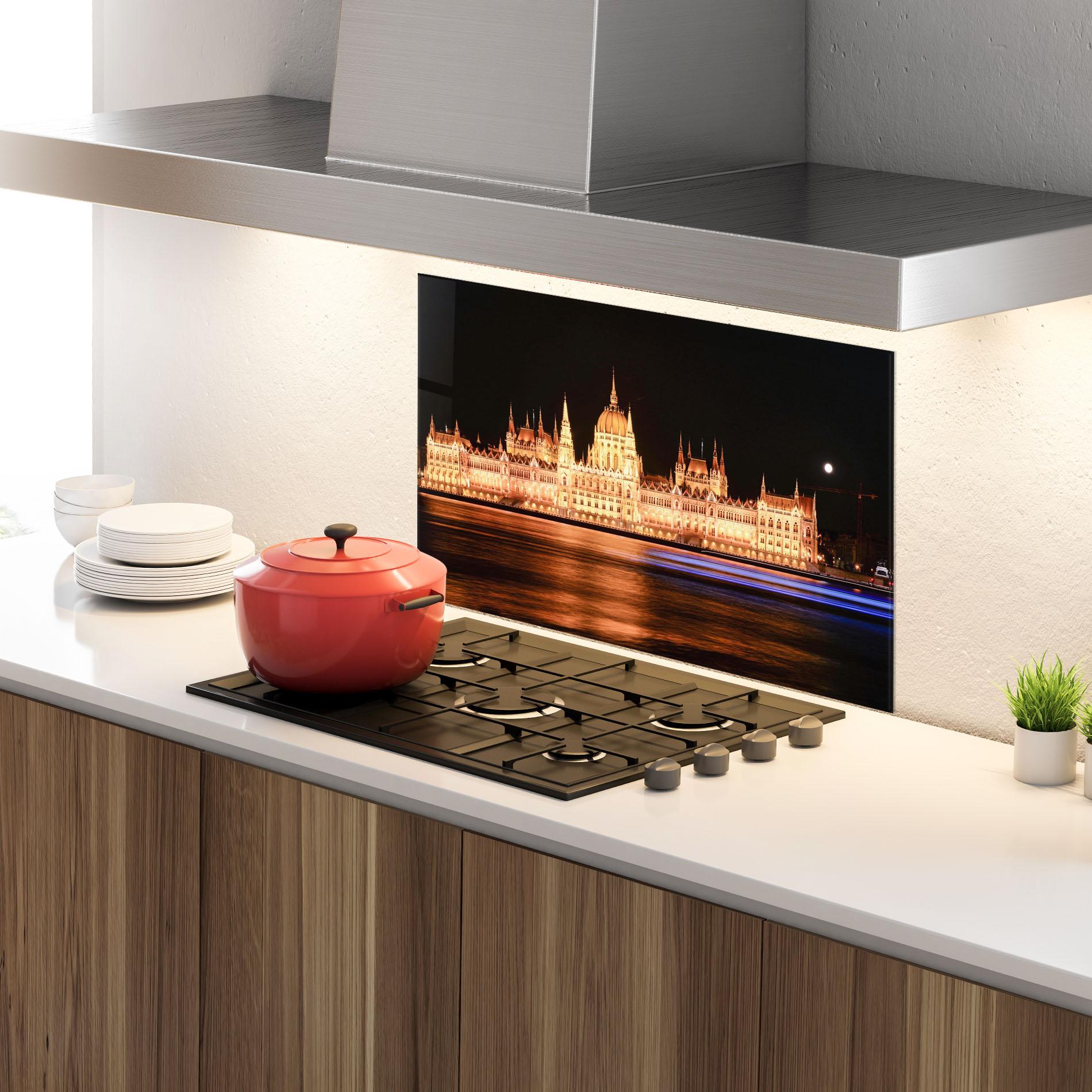 Panel Szklany do Kuchni Night Reflection mockup 4