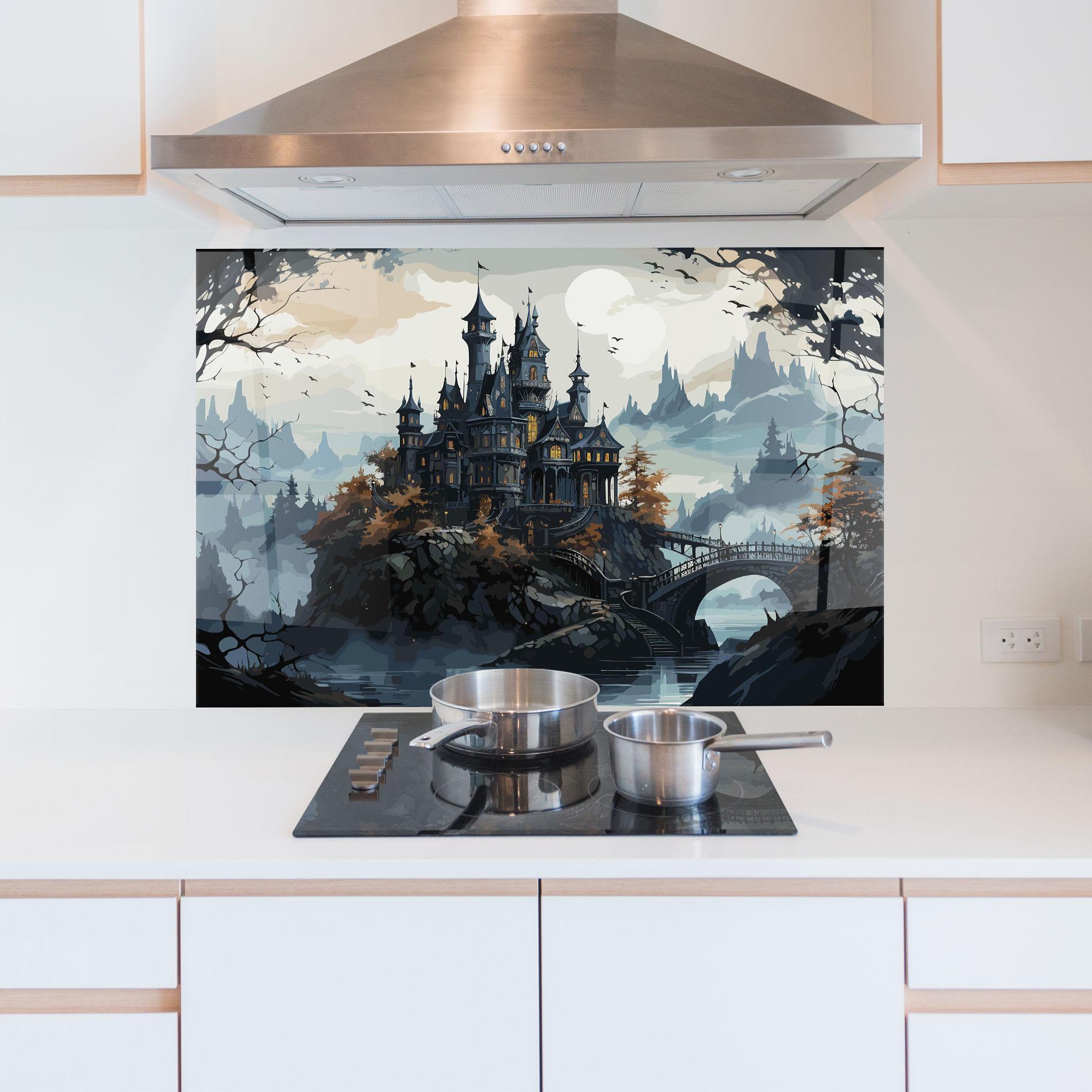 Panel Szklany do Kuchni Grey Big Castle mockup 5