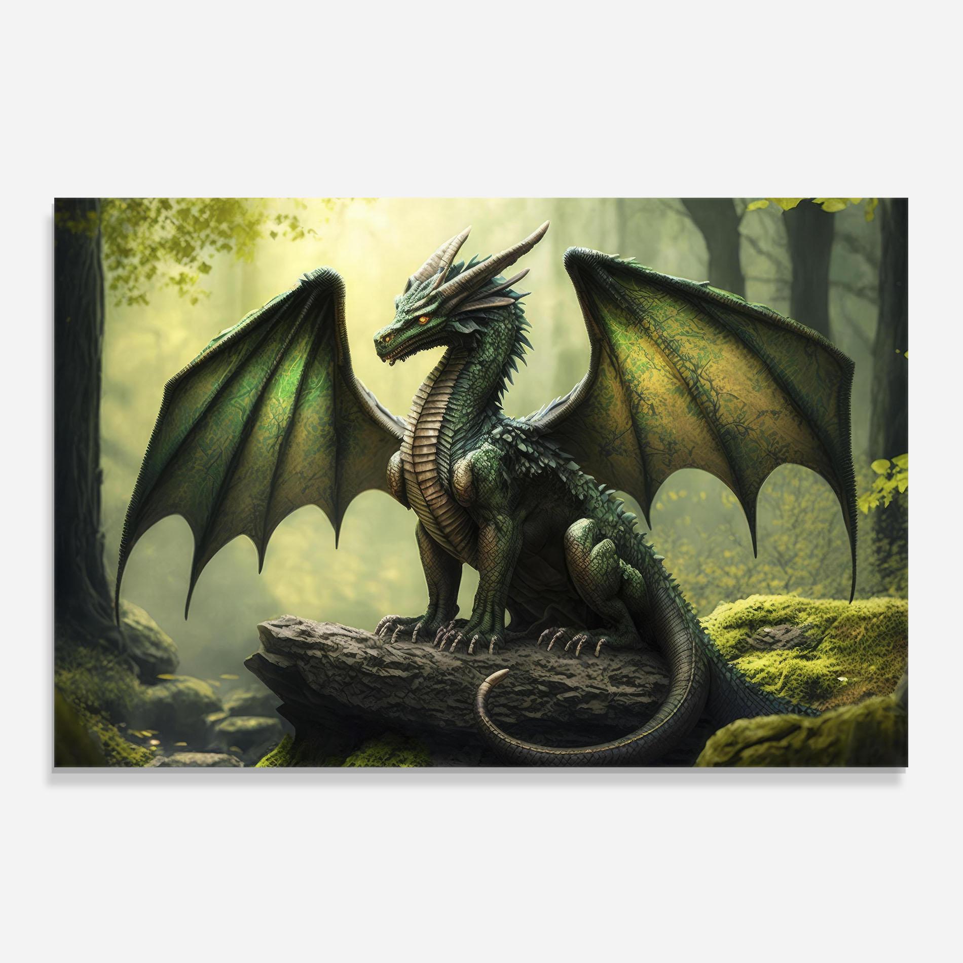 Panel Szklany do Kuchni Green Dragon mockup 0